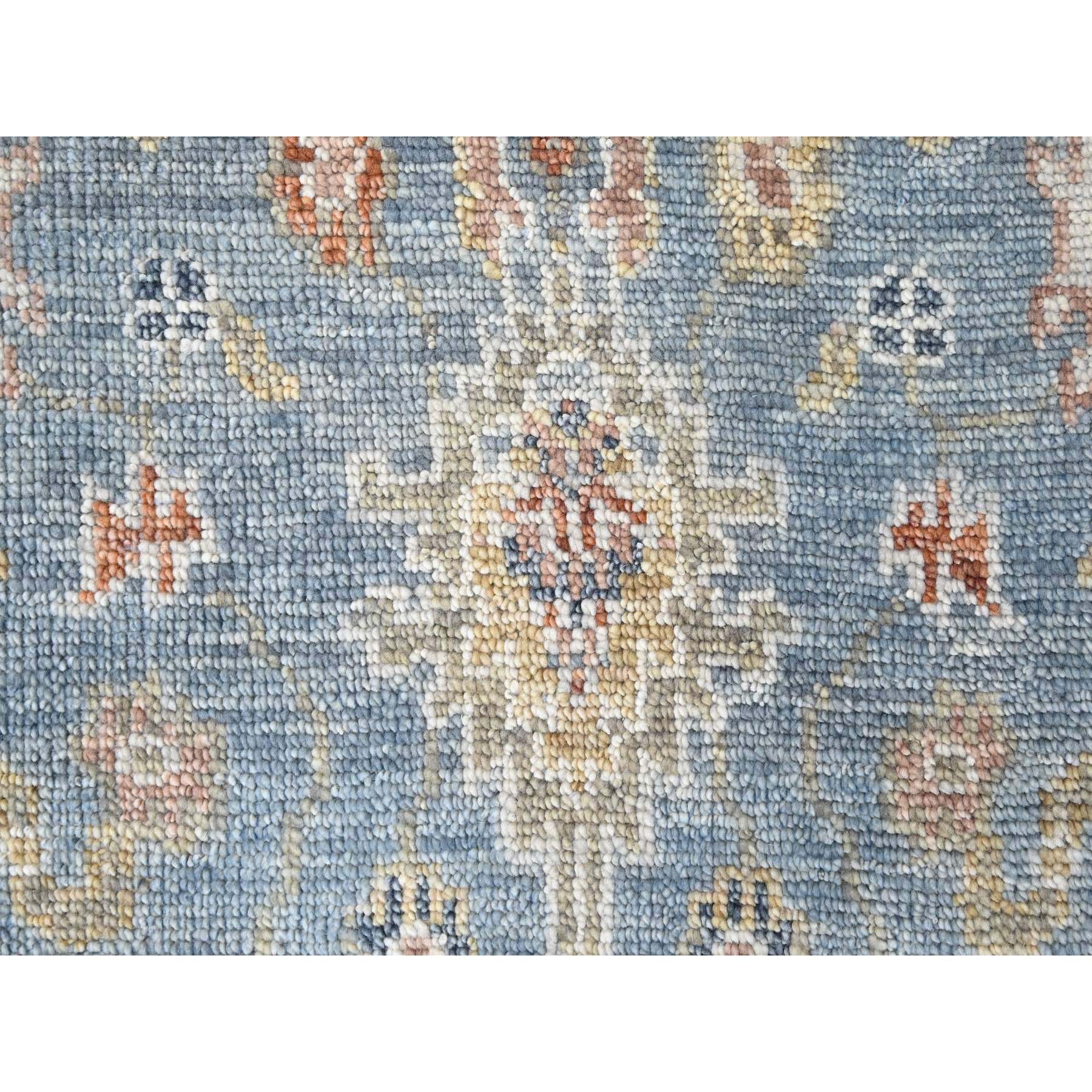 9'2"x11'10" Blue-Gray, Supple Collection, Tone On Tone, Hand Knotted, Soft Velvety Wool, Plush and Lush, Oushak Design, Oriental Rug Sh10241