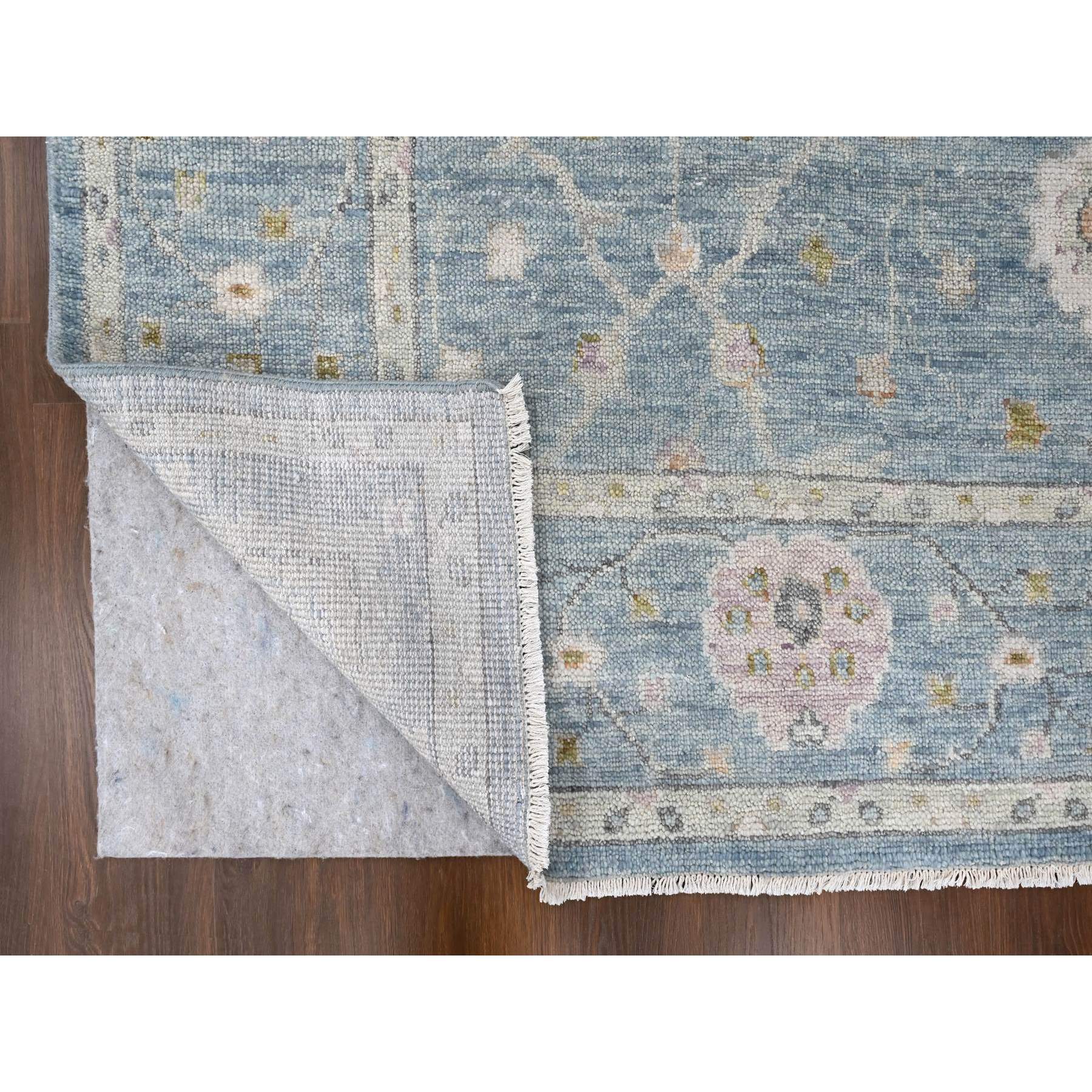 8'10"x12' Cerulean Blue, Supple Collection, Organic Wool, Hand Knotted, Oushak Design, Soft and Plush Pile, Oriental Rug Sh10243