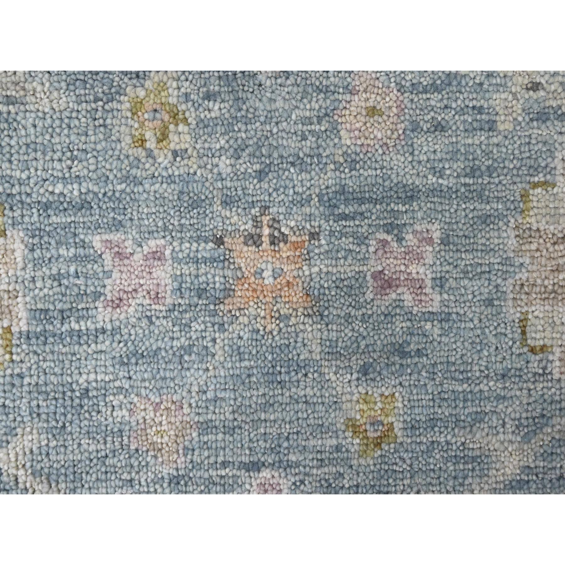 8'10"x12' Cerulean Blue, Supple Collection, Organic Wool, Hand Knotted, Oushak Design, Soft and Plush Pile, Oriental Rug Sh10243