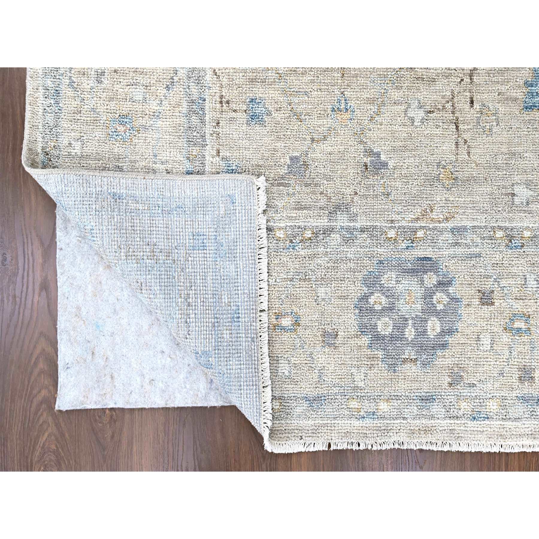 9'x12' Khaki Brown, Supple Collection, Oushak Design, Hand Knotted, Lush and Plush, Pure Wool, Soft Pile, Tone On Tone, Veggie Dyes, Oriental Rug Sh10244
