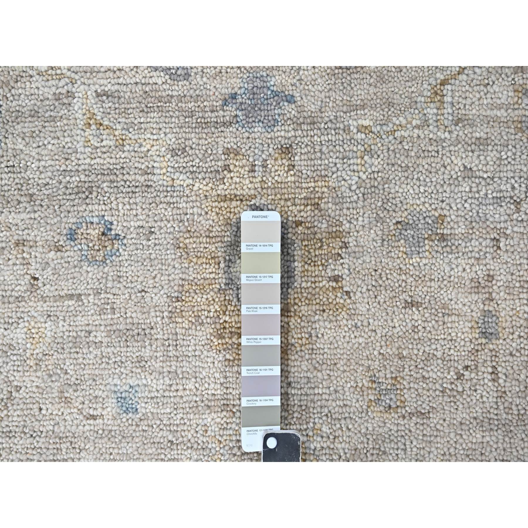 9'x12' Khaki Brown, Supple Collection, Oushak Design, Hand Knotted, Lush and Plush, Pure Wool, Soft Pile, Tone On Tone, Veggie Dyes, Oriental Rug Sh10244