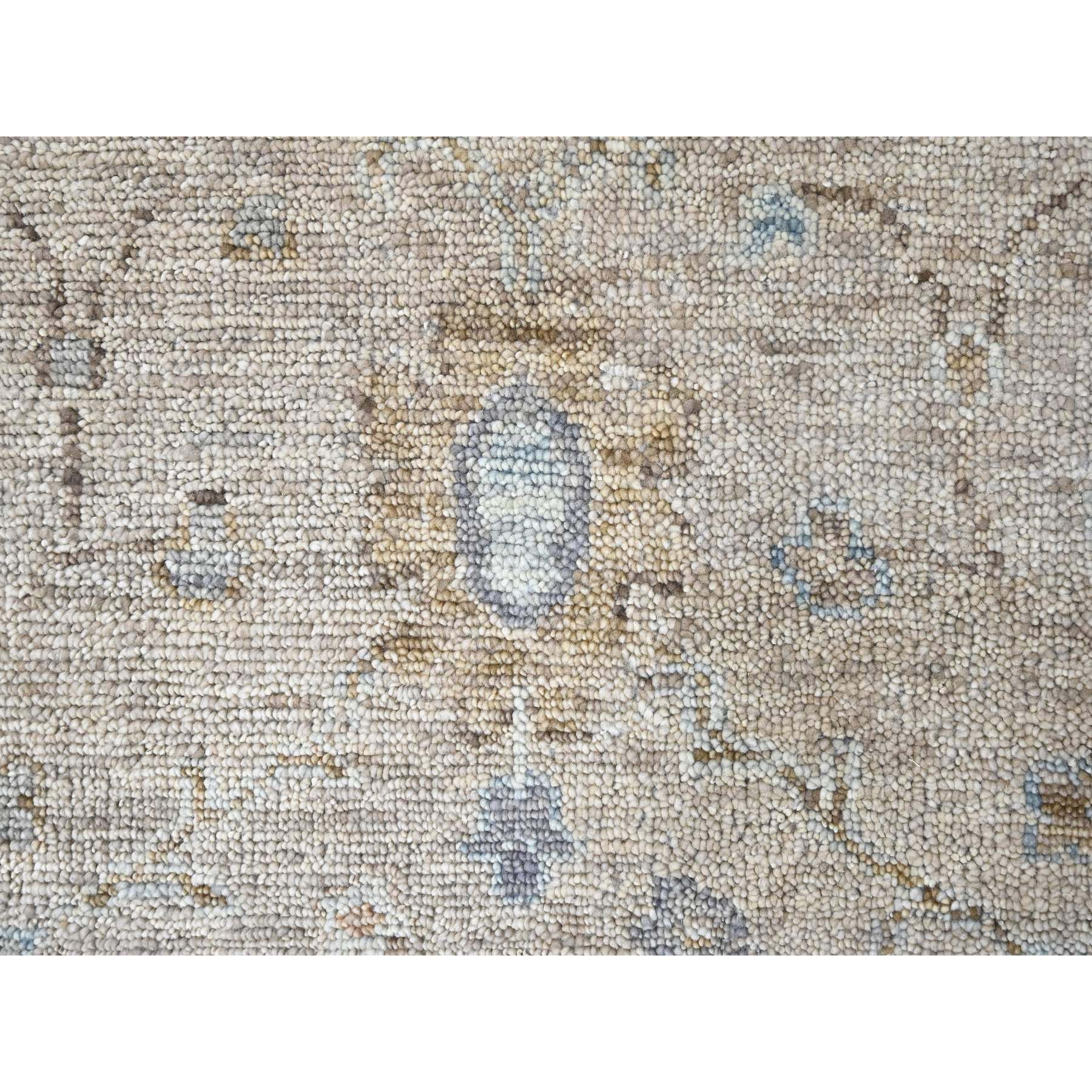 9'x12' Khaki Brown, Supple Collection, Oushak Design, Hand Knotted, Lush and Plush, Pure Wool, Soft Pile, Tone On Tone, Veggie Dyes, Oriental Rug Sh10244