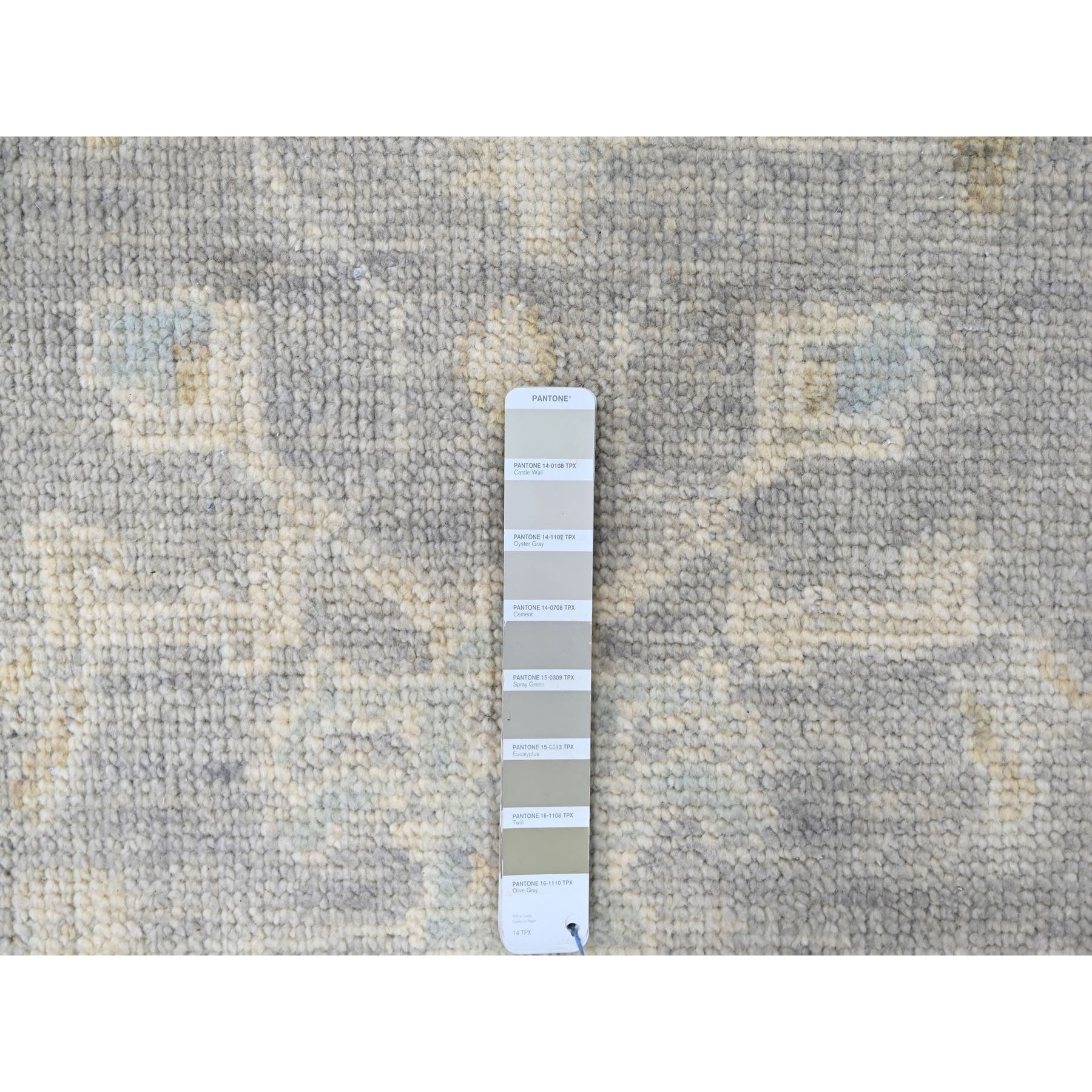 10'x14' Fossil Gray, Supple Collection, Tone On Tone, Hand Knotted, Soft Velvety Wool, Plush and Lush, Oushak Design, Oriental Rug Sh10245
