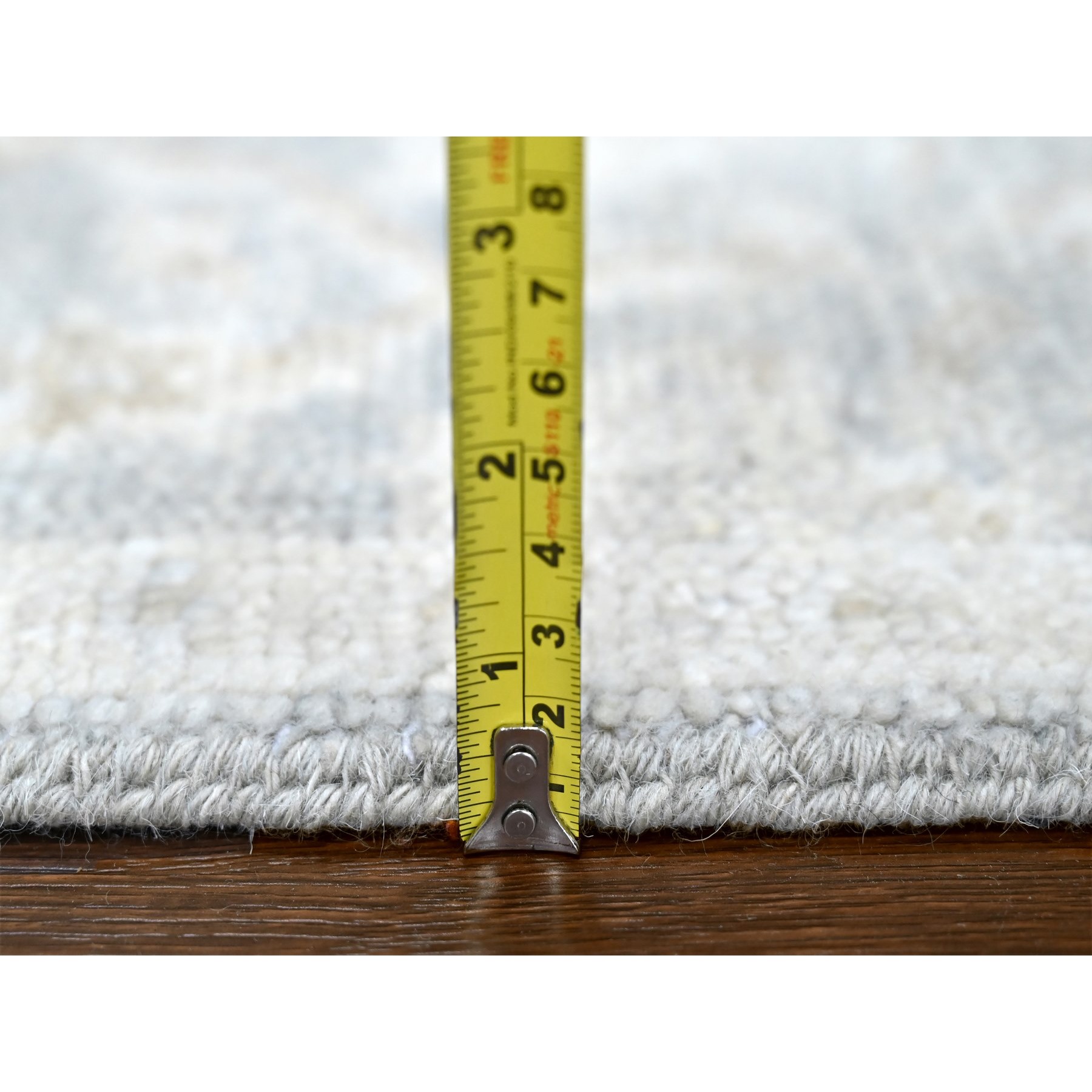 2'5"x11'4" Coin Gray, Hand Knotted, Supple Collection, Oushak Design, Tone On Tone, Soft Vibrant Wool, Plush and Lush, Runner, Oriental Rug Sh10249