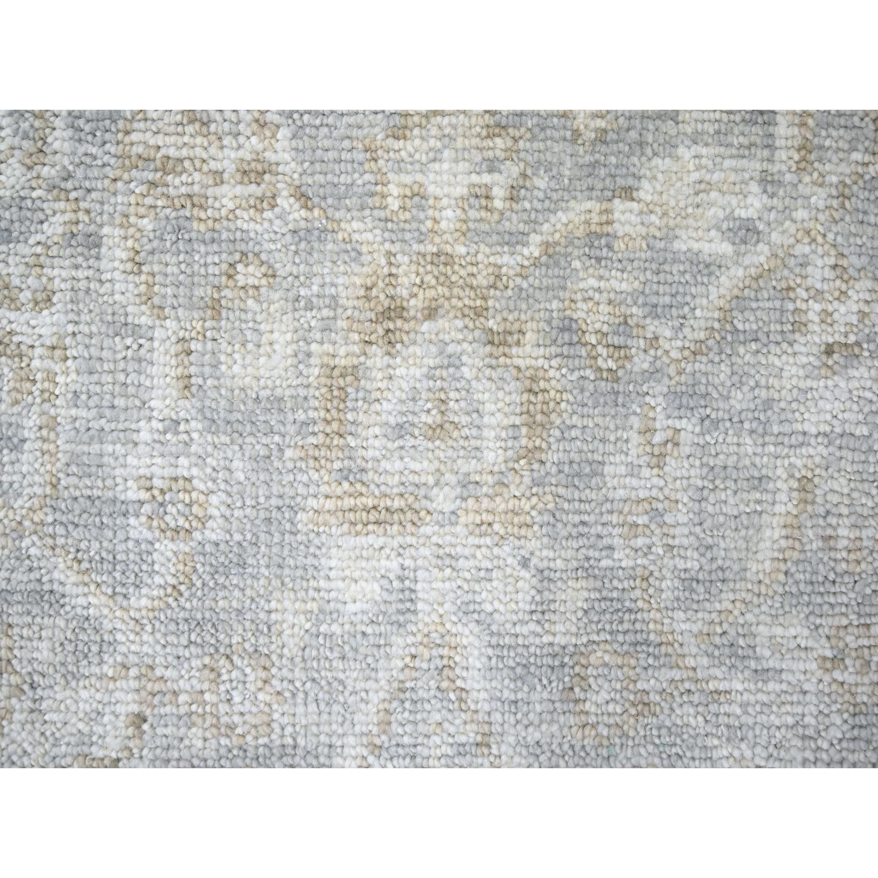 2'6"x8'6" Oyster Gray, Supple Collection, Organic Wool, Hand Knotted, Oushak Design, Soft and Plush Pile, Runner, Oriental Rug Sh10251