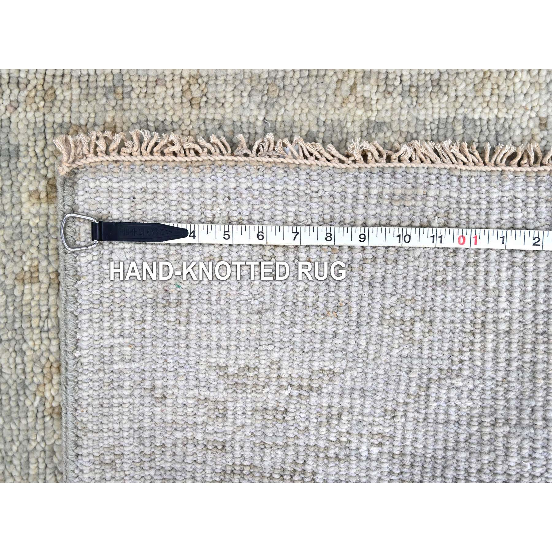 2'6"x8'6" Oyster Gray, Supple Collection, Organic Wool, Hand Knotted, Oushak Design, Soft and Plush Pile, Runner, Oriental Rug Sh10251