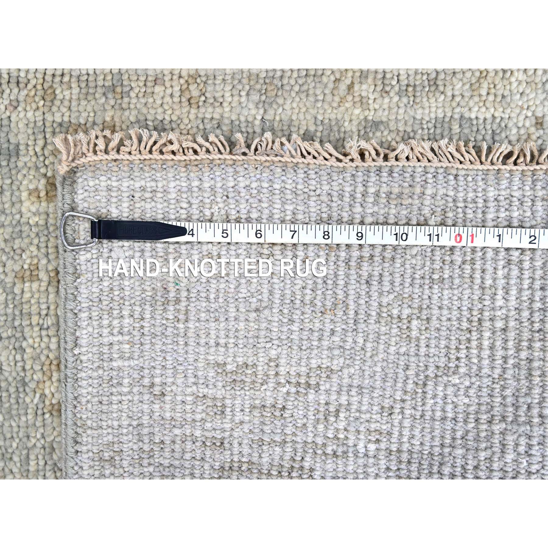 2'5"x8'4" Cloud Gray, Supple Collection, Oushak Design, Tone On Tone, Hand Knotted, Soft Vibrant Wool Pile, Plush and Lush, Runner, Oriental Rug Sh10253
