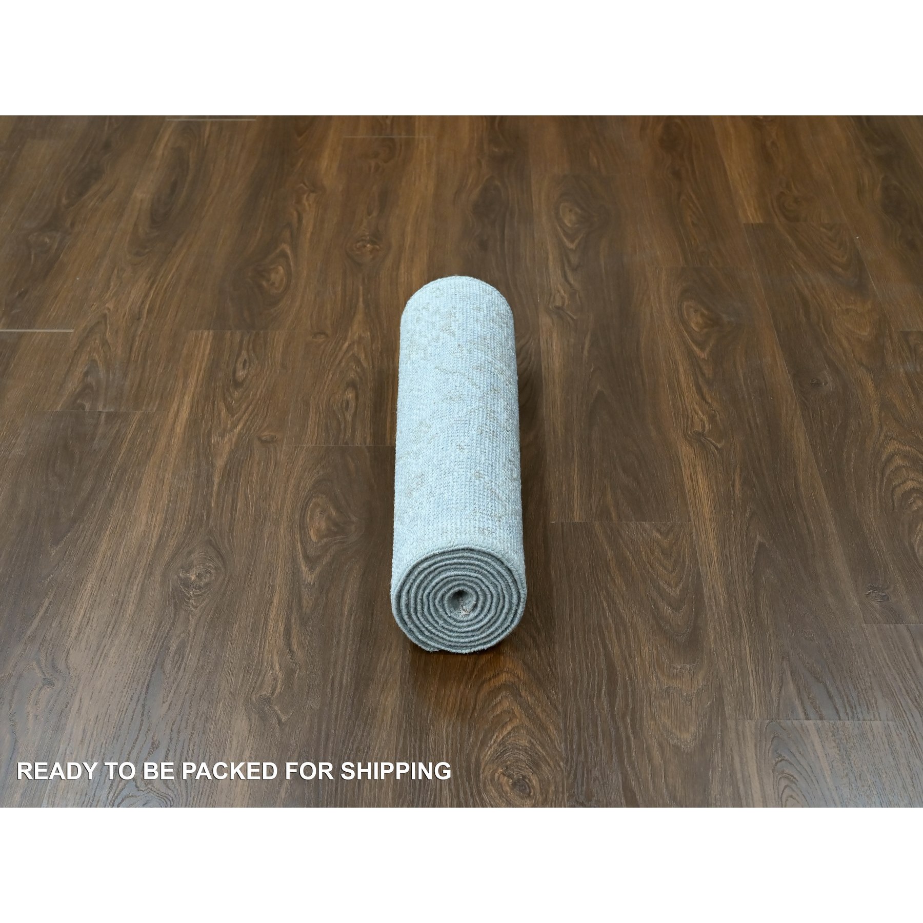 2'6"x8'5" Spanish Gray, Tone On Tone, Oushak Design, Hand Knotted, Lush and Plush, Supple Collection, All Wool, Soft Pile, Natural Dyes, Runner, Oriental Rug Sh10254