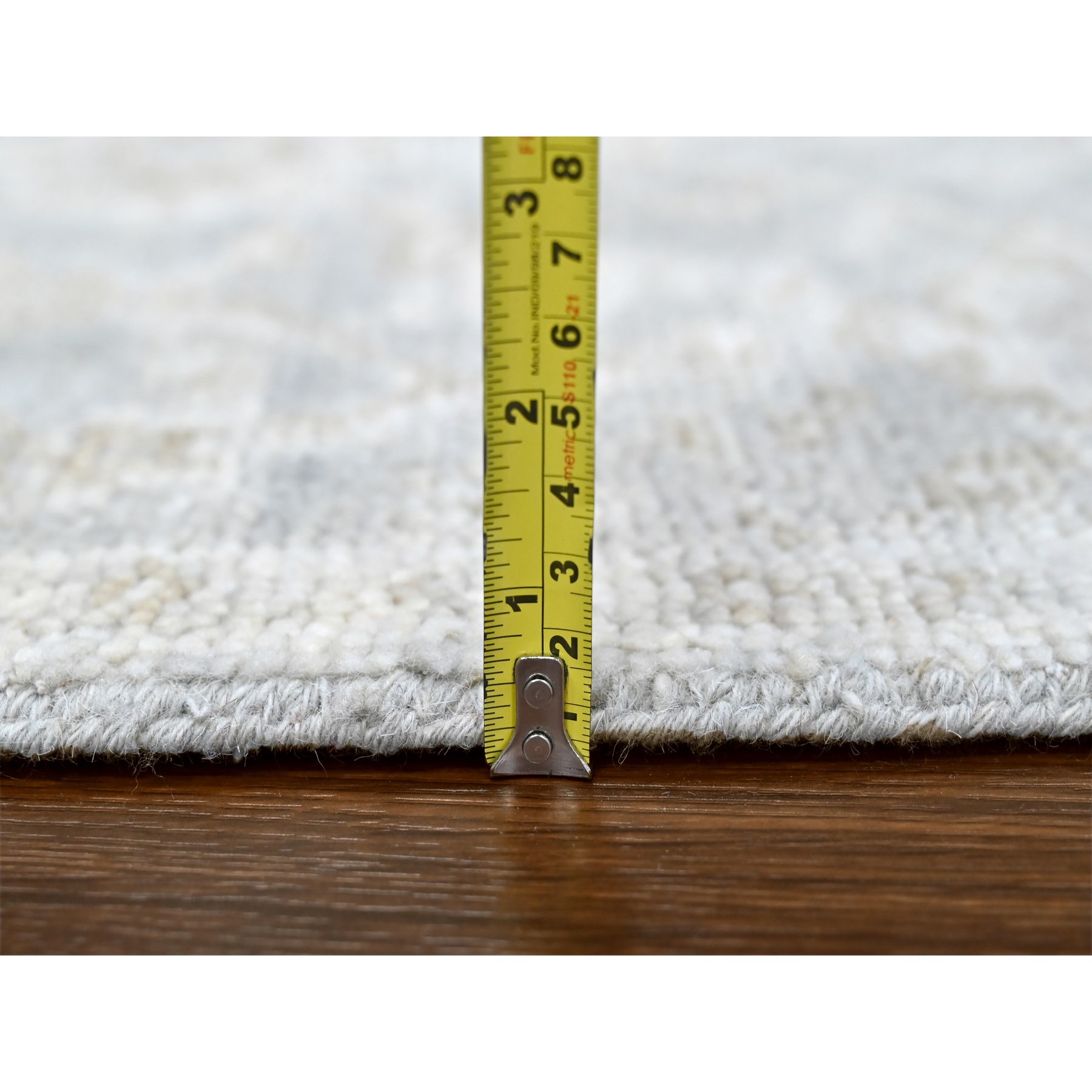 2'6"x8'6" Medium Gray, Supple Collection, Oushak All Over Design, Soft Velvety Wool, Hand Knotted, Vegetable Dyes, Runner, Oriental Rug Sh10255