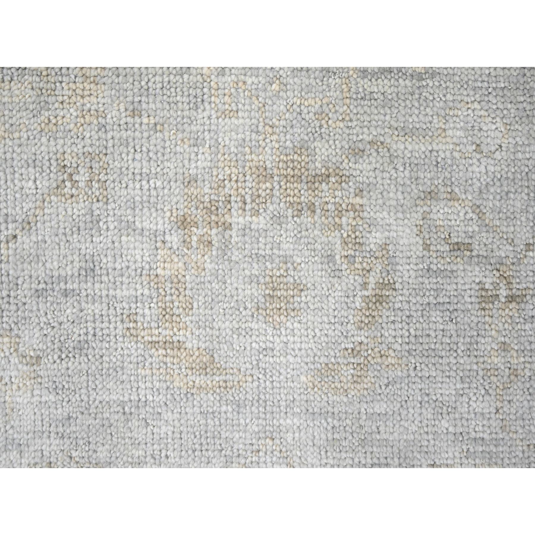 7'8"x9'10" Stone Gray, Supple Collection, Oushak All Over Design, Soft Velvety Wool, Hand Knotted, Vegetable Dyes, Oriental Rug Sh10260