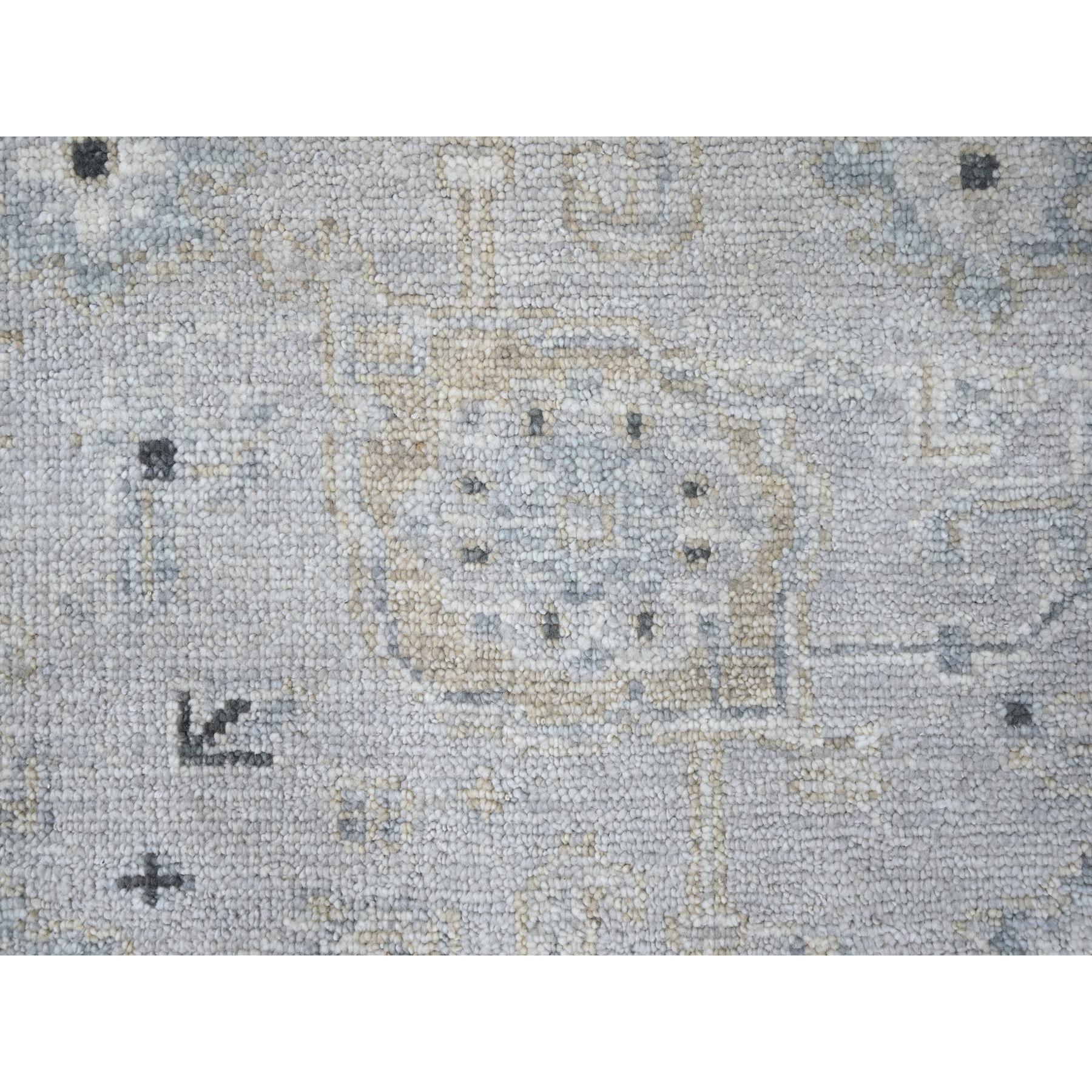 8'6"x11'4" Oyster Gray, Supple Collection, Oushak All Over Design, Soft Velvety Wool, Hand Knotted, Natural Dyes, Oriental Rug Sh10263