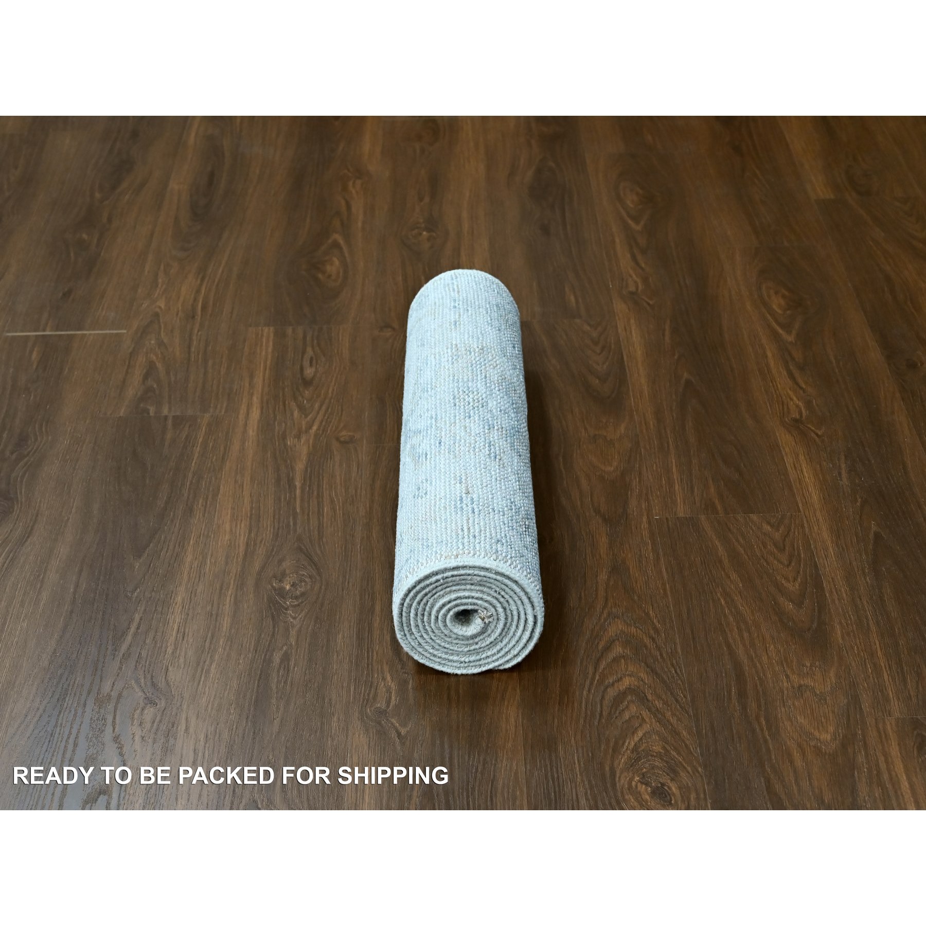 2'4"x8'8" Pastel Gray, Oushak Design, Supple Collection, Tone On Tone, Hand Knotted, Pure Wool, Plush and Lush, Runner, Oriental Rug Sh10264