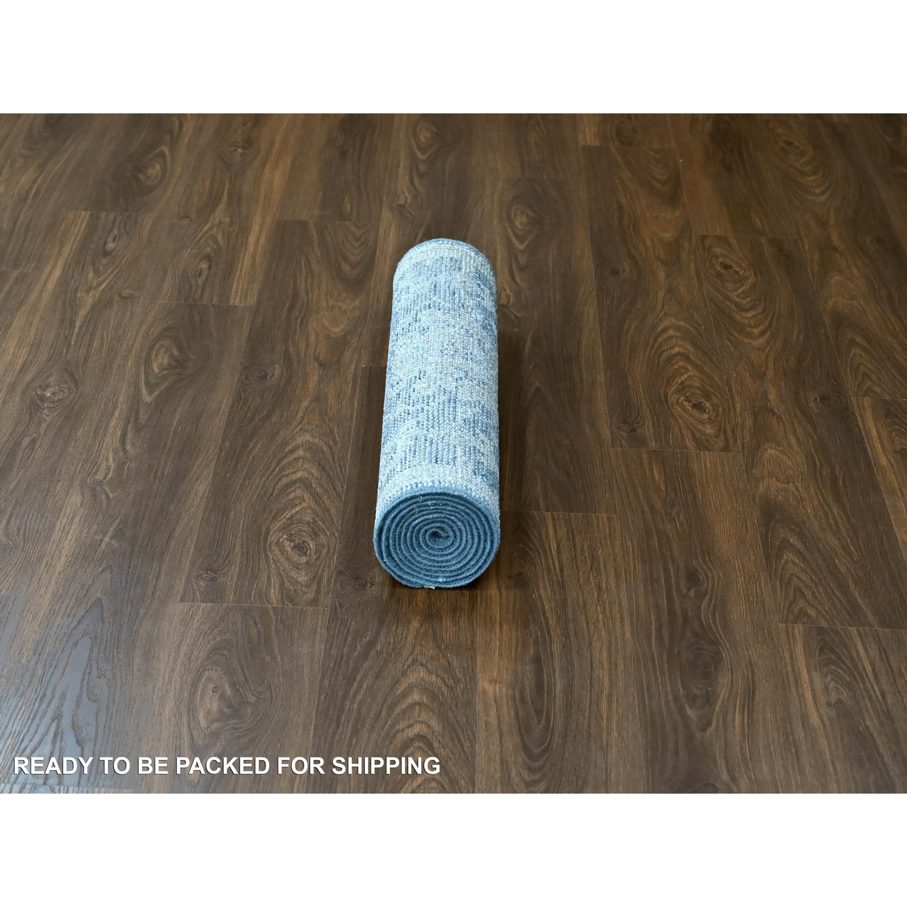 2'6"x8'5" Imperial Blue, Supple Collection, Oushak Design, Tone On Tone, Hand Knotted, Soft Vibrant Wool, Plush and Lush, Runner, Oriental Rug Sh10265
