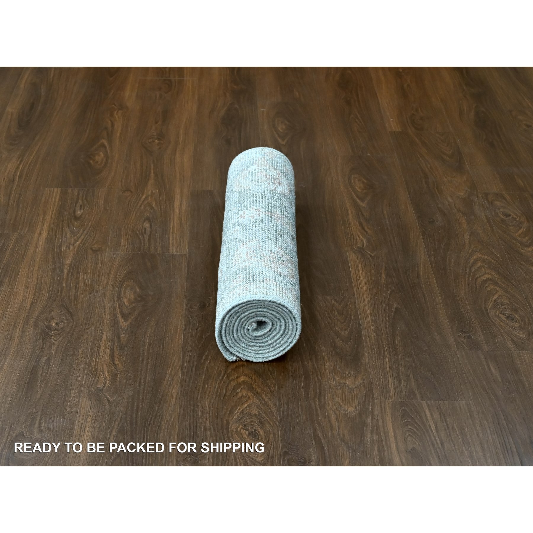 2'6"x8'10" Misty Gray, Oushak Design, Supple Collection, Tone On Tone, Hand Knotted, Soft Vibrant Wool Pile, Plush and Lush, Runner, Oriental Rug Sh10266
