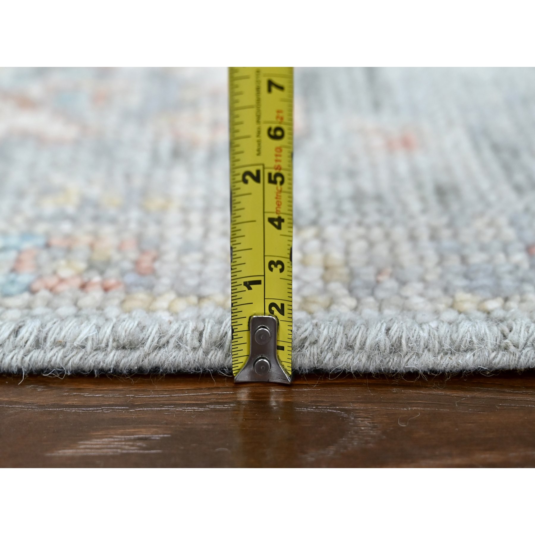 2'6"x8'10" Misty Gray, Oushak Design, Supple Collection, Tone On Tone, Hand Knotted, Soft Vibrant Wool Pile, Plush and Lush, Runner, Oriental Rug Sh10266