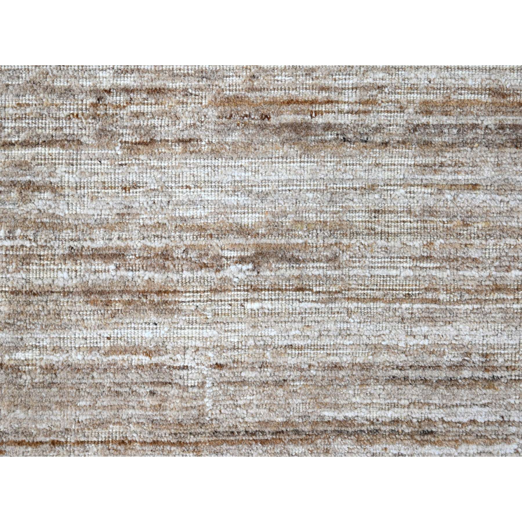8'x10' Shades of Brown, Hand Loomed, Wool and Plant Based Silk, Textured Pile, Borderless, Modern Design, Oriental Rug Sh10269