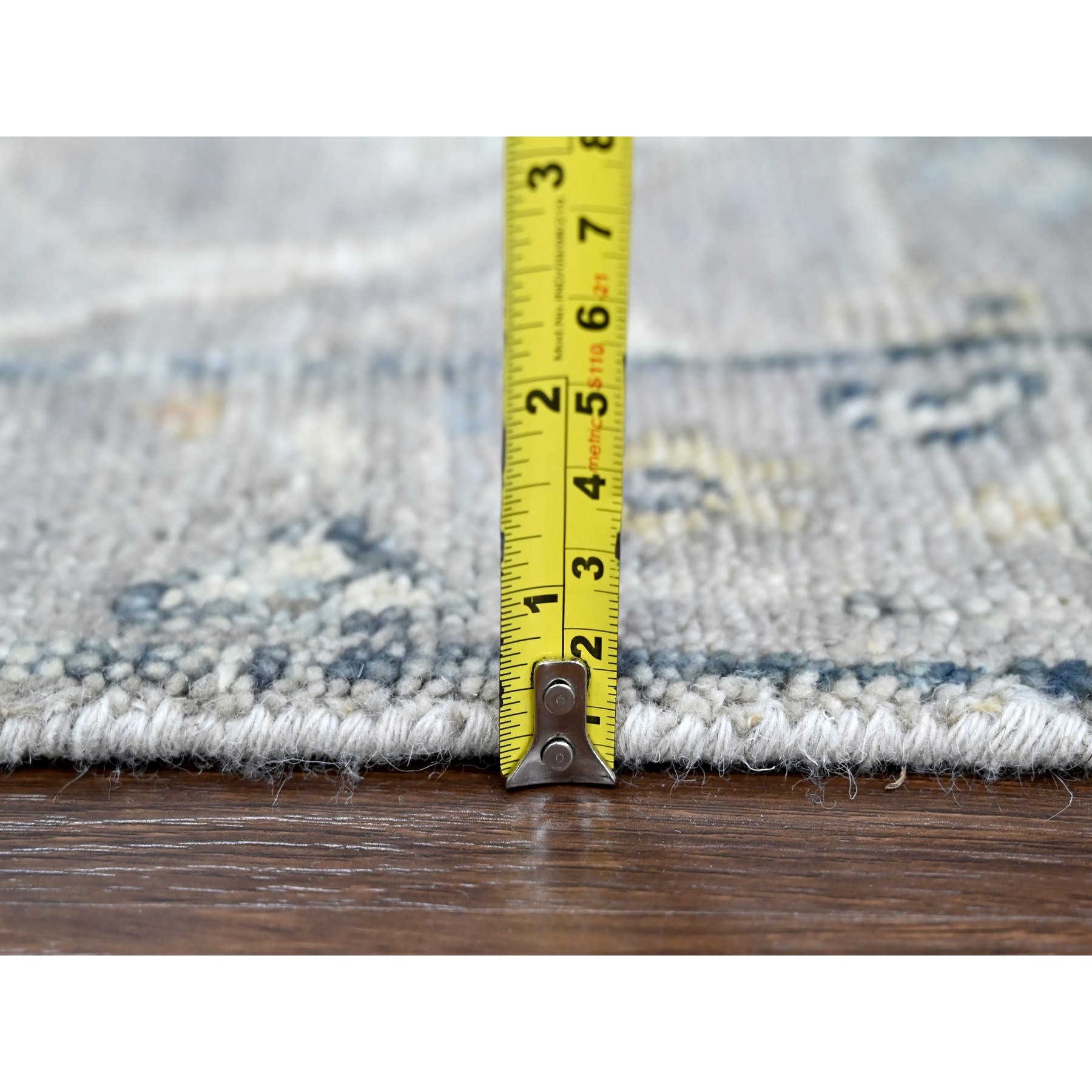 2'5"x8'5" Medium Gray, Supple Collection, Tone On Tone, Hand Knotted, Soft Vibrant Wool Pile, Plush and Lush, Oushak Design, Runner, Oriental Rug Sh10275