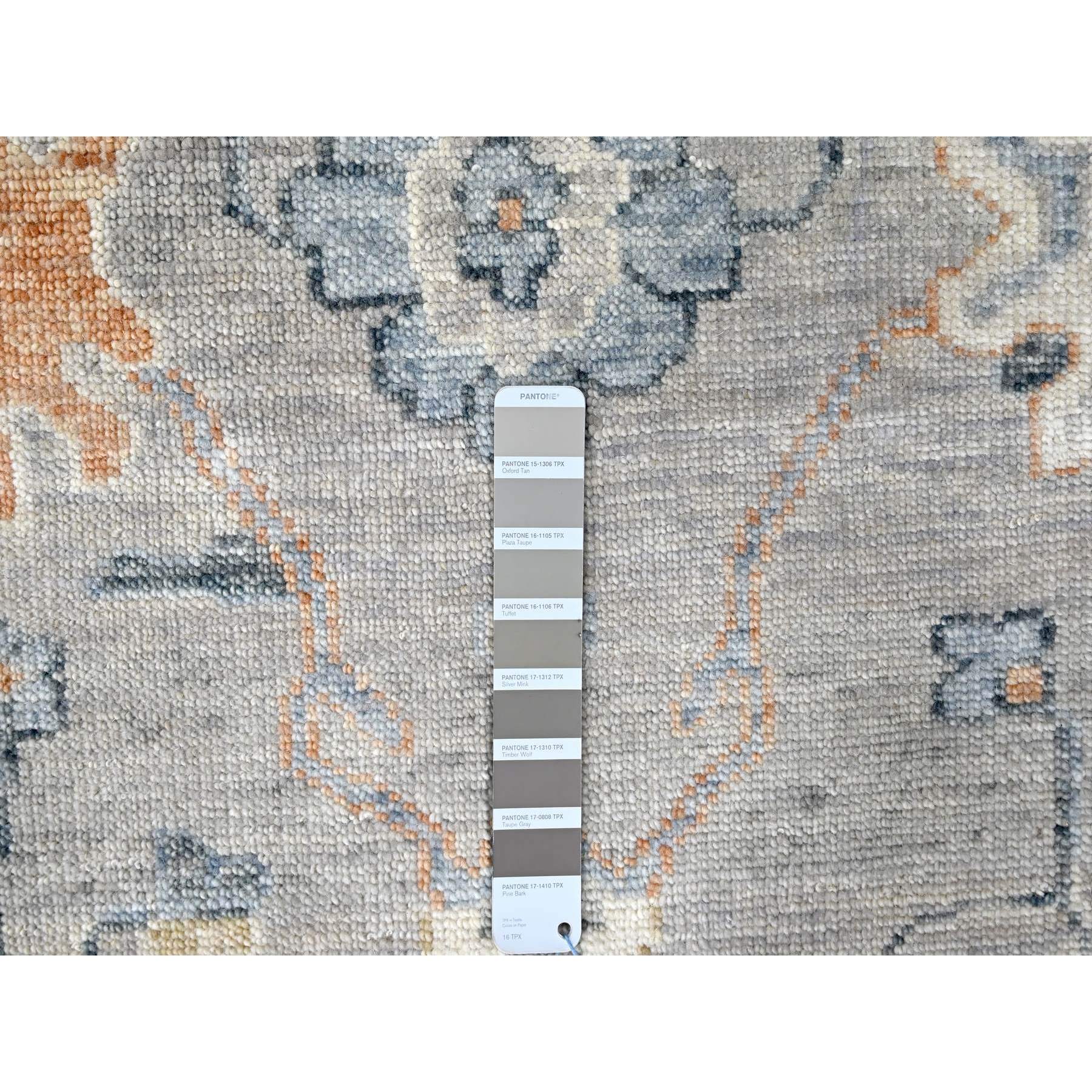11'6"x15' Medium Gray, Oushak Design, Supple Collection, Organic Wool, Hand Knotted, Soft and Plush Pile, Oversized, Oriental Rug Sh10278