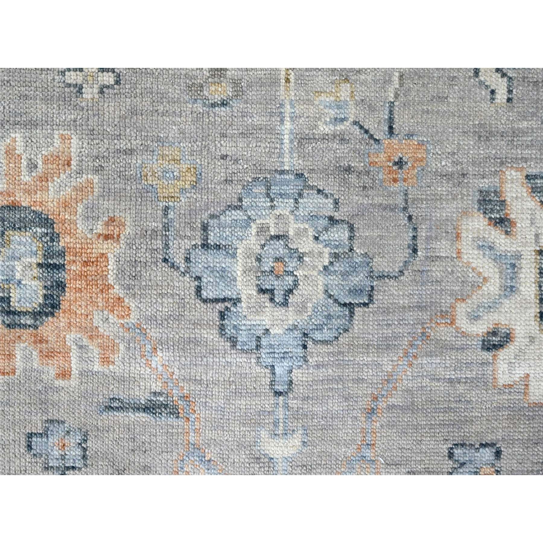 11'6"x15' Medium Gray, Oushak Design, Supple Collection, Organic Wool, Hand Knotted, Soft and Plush Pile, Oversized, Oriental Rug Sh10278