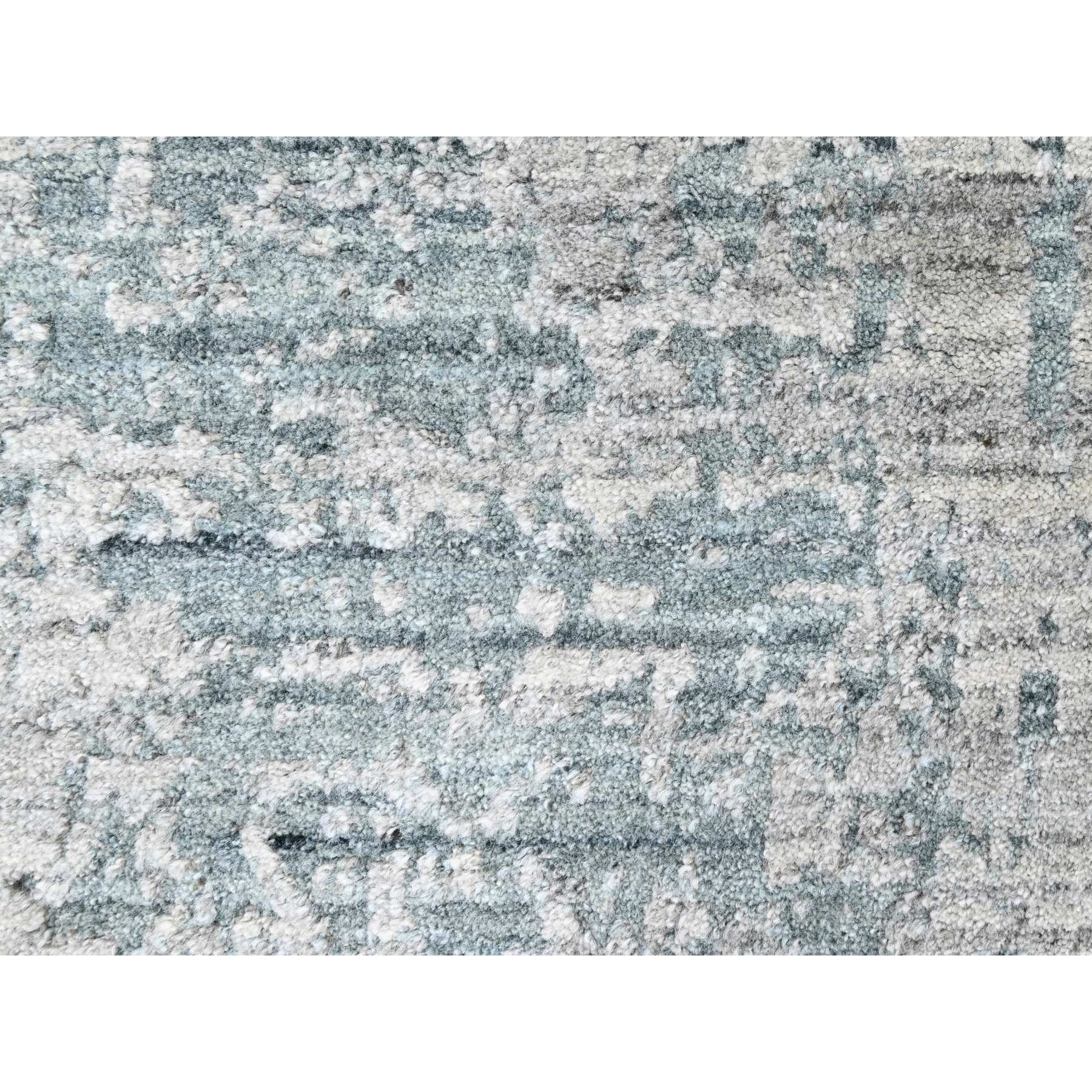 8'3"x10' Spanish Gray, Hand Loomed, Wool and Plant Based Silk, Textured Pile, Modern Design, Oriental Rug Sh10287