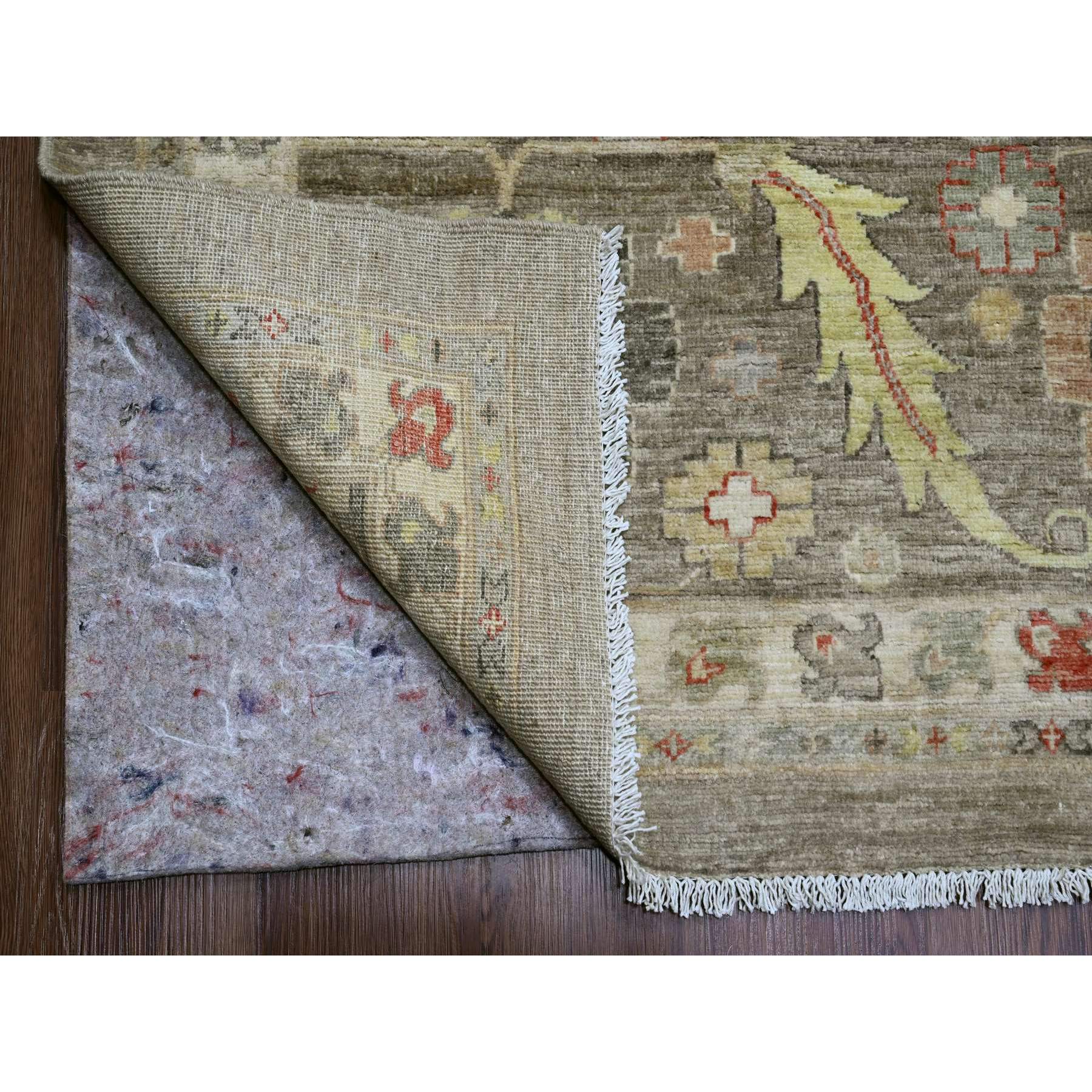 12'x15'1" Fossil Gray, Peshawar with Heriz All Over Design, Hand Knotted, 100% Wool, Natural Dyes, Densely Woven, Oversized, Oriental Rug Sh20007