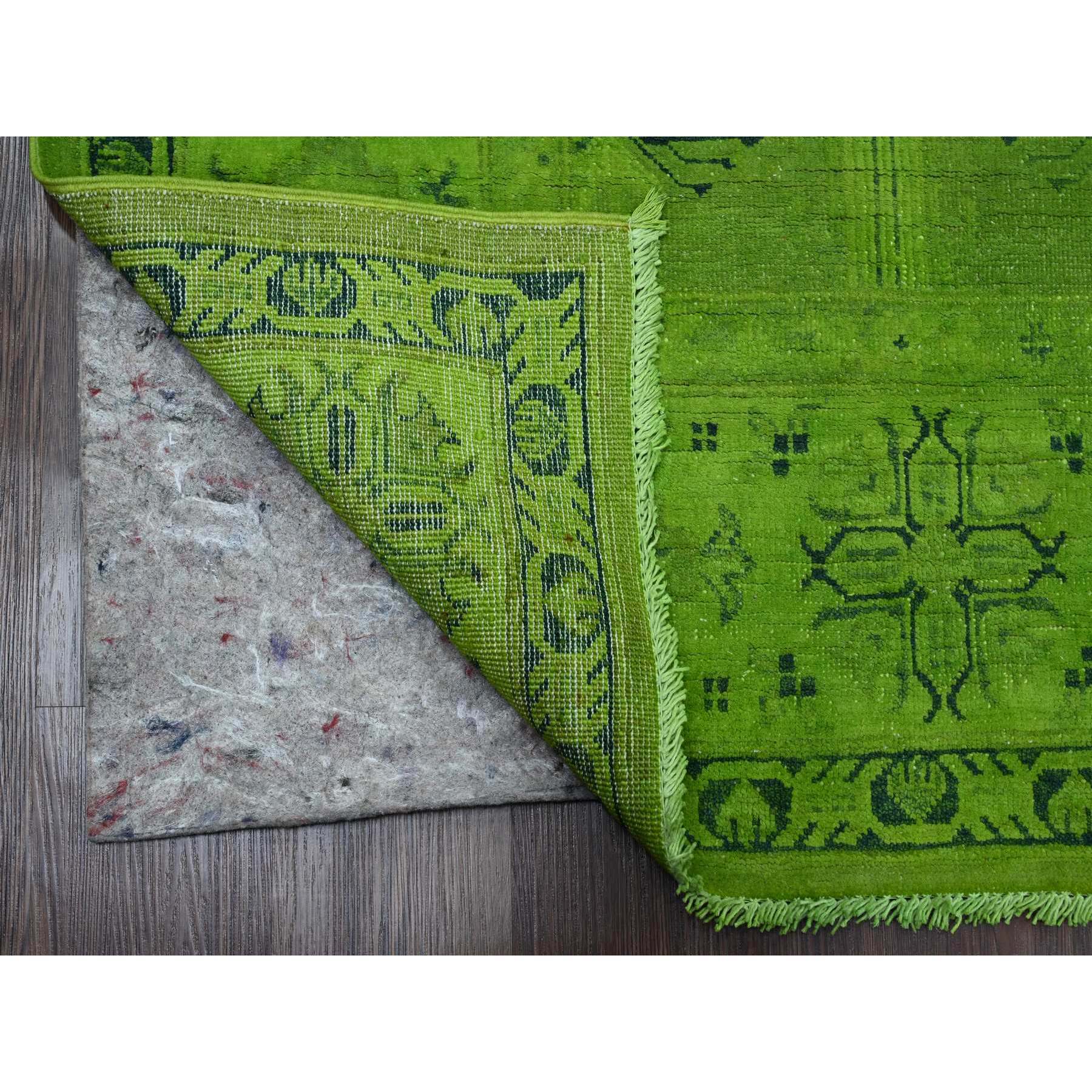 8'x9'6" Emerald Green, Overdyed Kazak with All Over Geometric Pattern, Hand Knotted, 100% Wool, Oriental Rug Sh20010