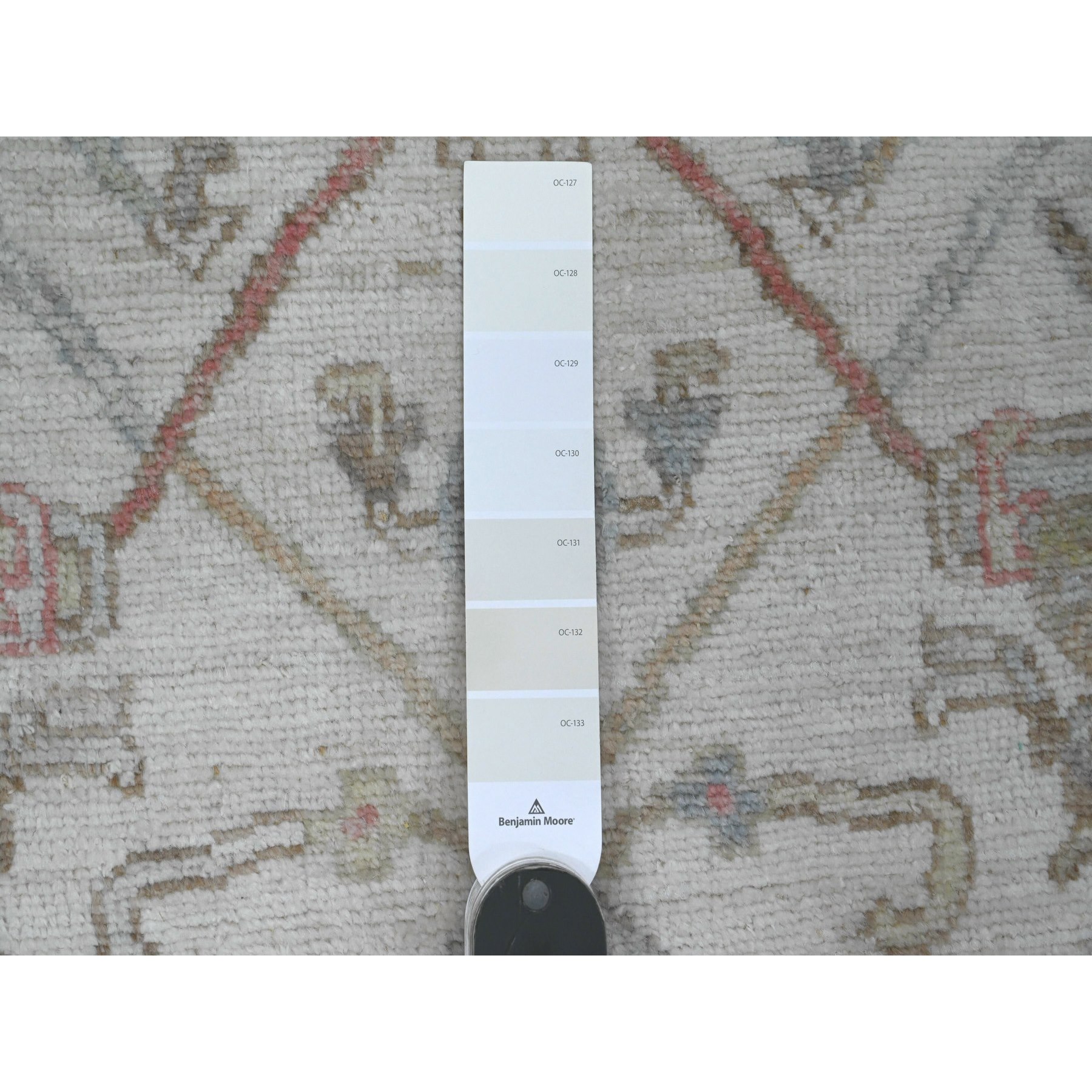 3'x15'9" Chiffon White, Afghan Angora Oushak with All Over Vines Design, Natural Dyes, Pure Wool, Hand Knotted, Runner, Oriental Rug Sh20027