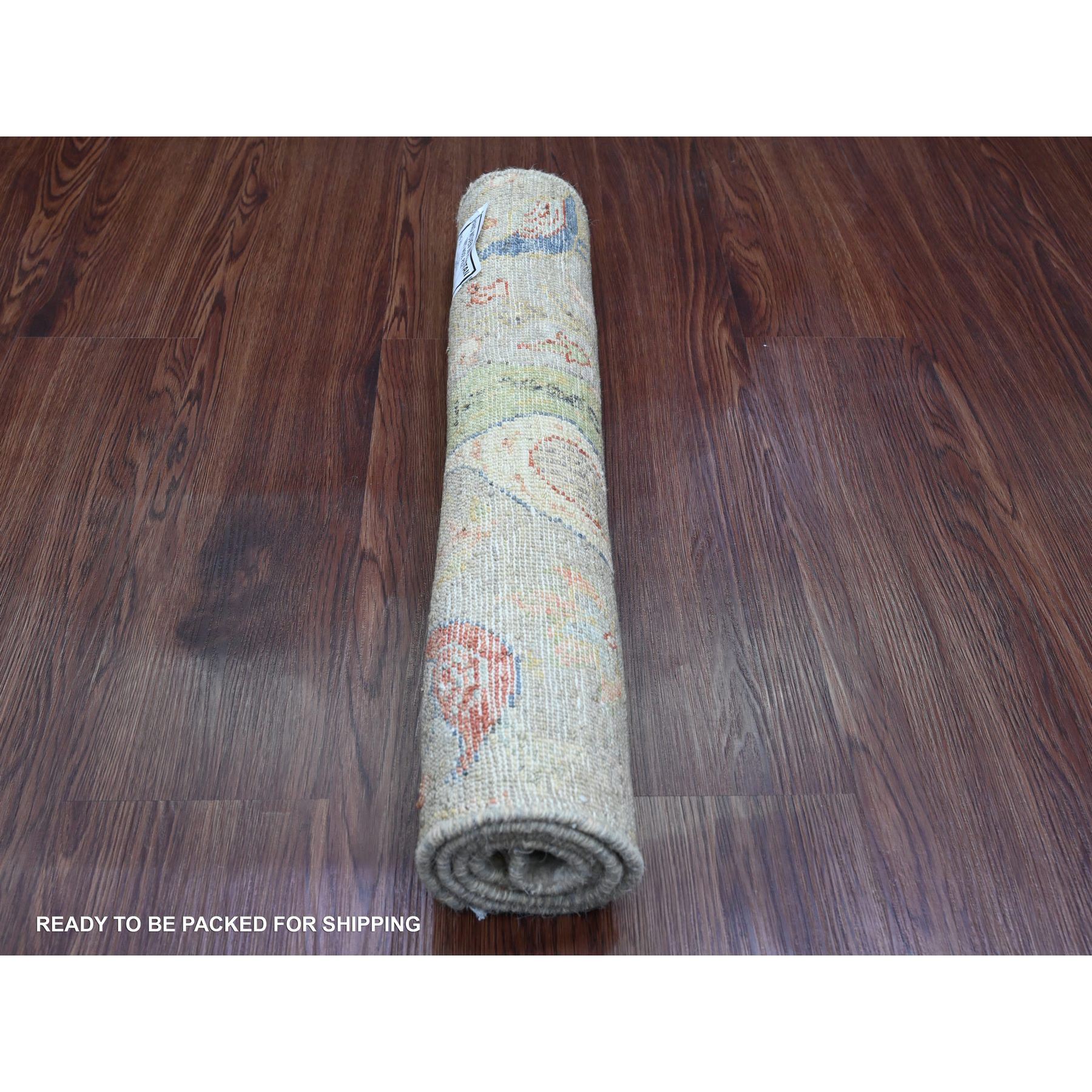 2'1"x3'1" Medium Gray, Afghan Peshawar with Birds of Paradise Design, Hand Knotted, Soft Wool, Veggie Dyes, Mat, Sample, Oriental Rug Sh20036