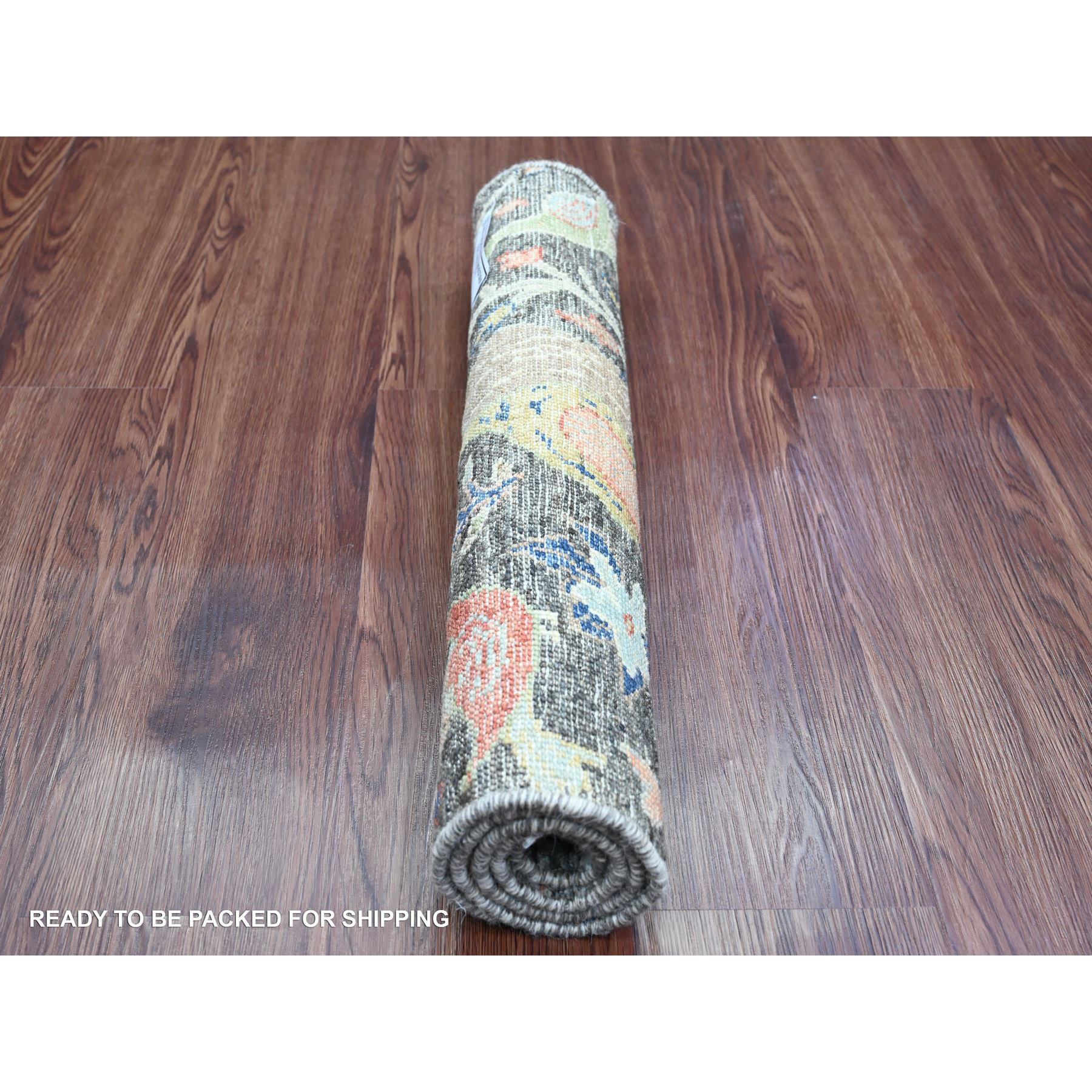 2'x3'4" Anchor Gray, Afghan Peshawar, Tree of Life, Birds of Paradise Design, Sample, Hand Knotted, Natural Dyes, Soft Wool, Mat, Oriental Rug Sh20037
