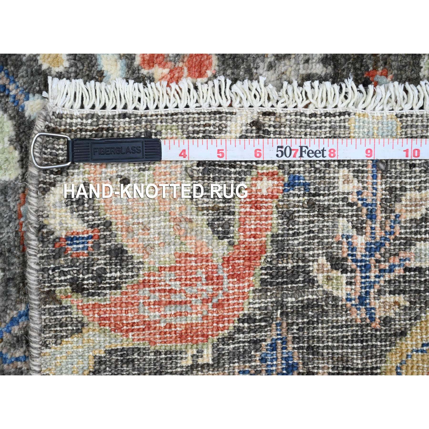 2'x3'4" Anchor Gray, Afghan Peshawar, Tree of Life, Birds of Paradise Design, Sample, Hand Knotted, Natural Dyes, Soft Wool, Mat, Oriental Rug Sh20037