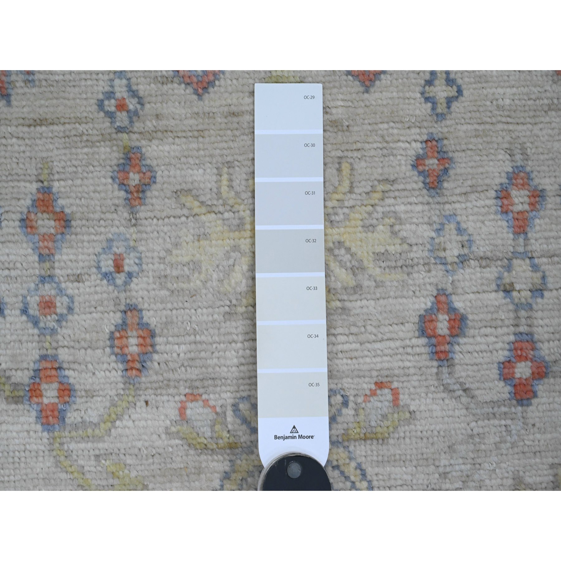 4'x6' Oyster Gray, Hand Knotted, Afghan Angora Oushak with Serrated Leaf Design, Natural Dyes, 100% Wool, Oriental Rug Sh20066