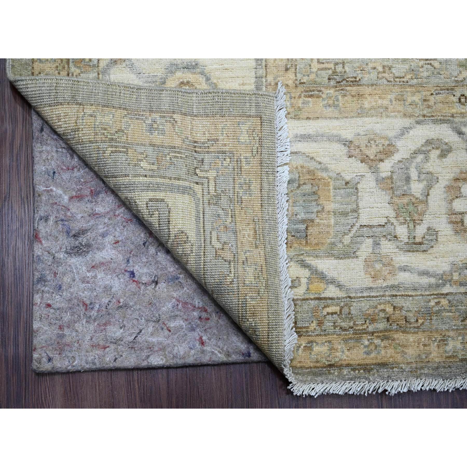 8'10"x11'8" Nevada Gray with Touches of Gold, Peshawar with All Over Heriz Design, Natural Dyes, Hand Knotted, Pure Wool, Oriental Rug Sh20083