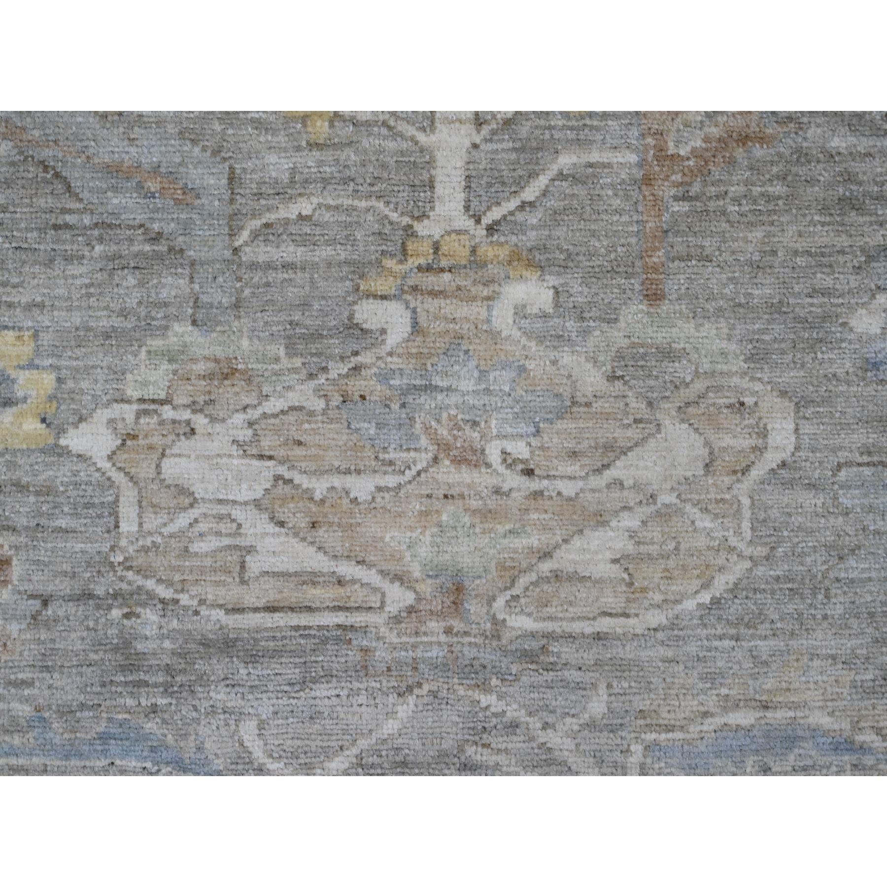 8'10"x11'8" Nevada Gray with Touches of Gold, Peshawar with All Over Heriz Design, Natural Dyes, Hand Knotted, Pure Wool, Oriental Rug Sh20083