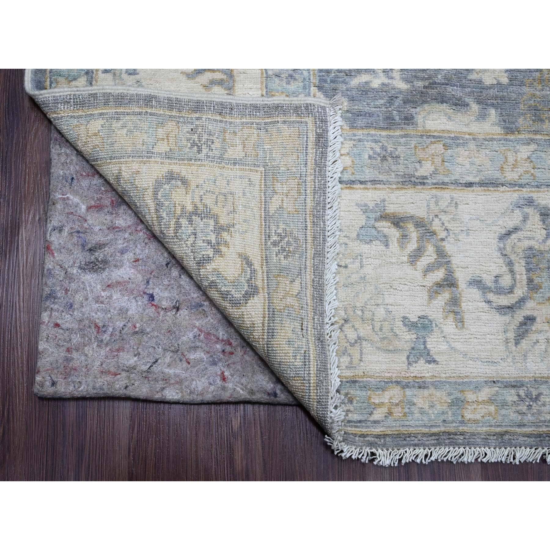8'2"x9'8" Pewter Gray, Peshawar with Ziegler Mahal Design, Hand Knotted, Natural Dyes, Pure Wool, Densely Woven, Oriental Rug Sh20086
