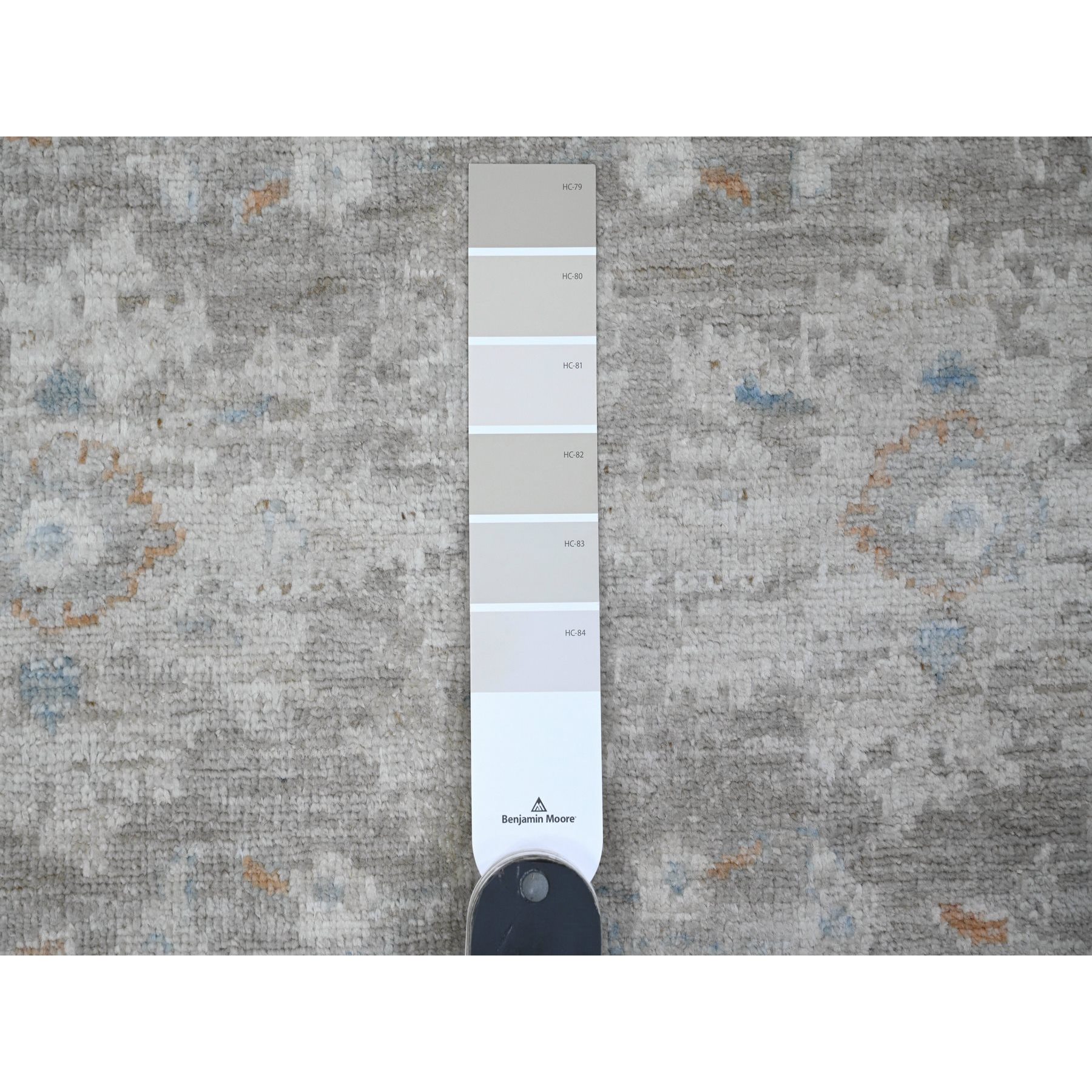 8'1"x9'10" Stone Gray, Peshawar with Willow Tree Design, Veggie Dyes, Hand Knotted, Pure Wool, Densely Woven, Oriental Rug Sh20087