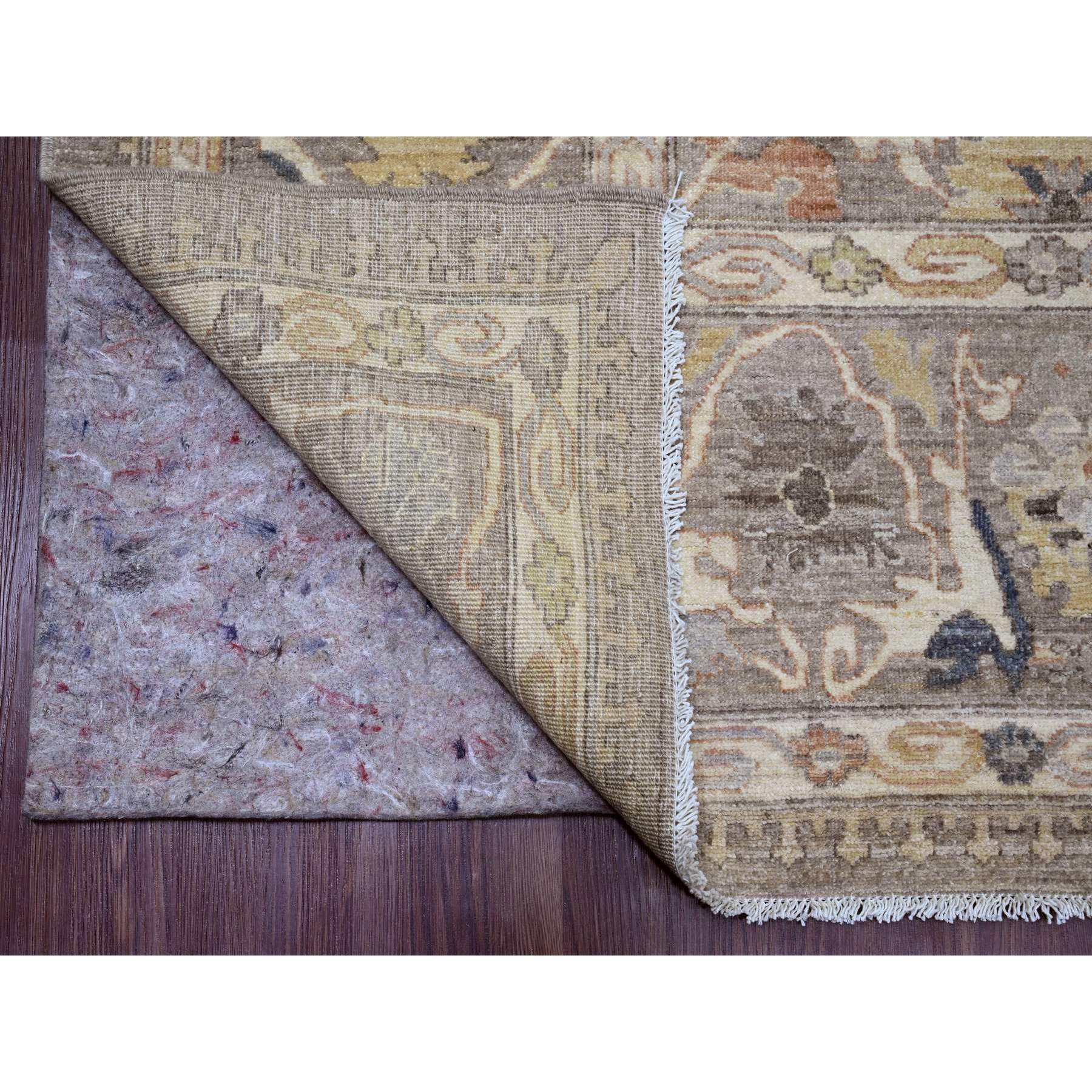 7'10"x9'8" Light Brown with Touches of Gold, Peshawar with Mahal All Over Design, Soft Wool, Vegetable Dyes, Hand Knotted, Densely Woven, Oriental Rug Sh20088