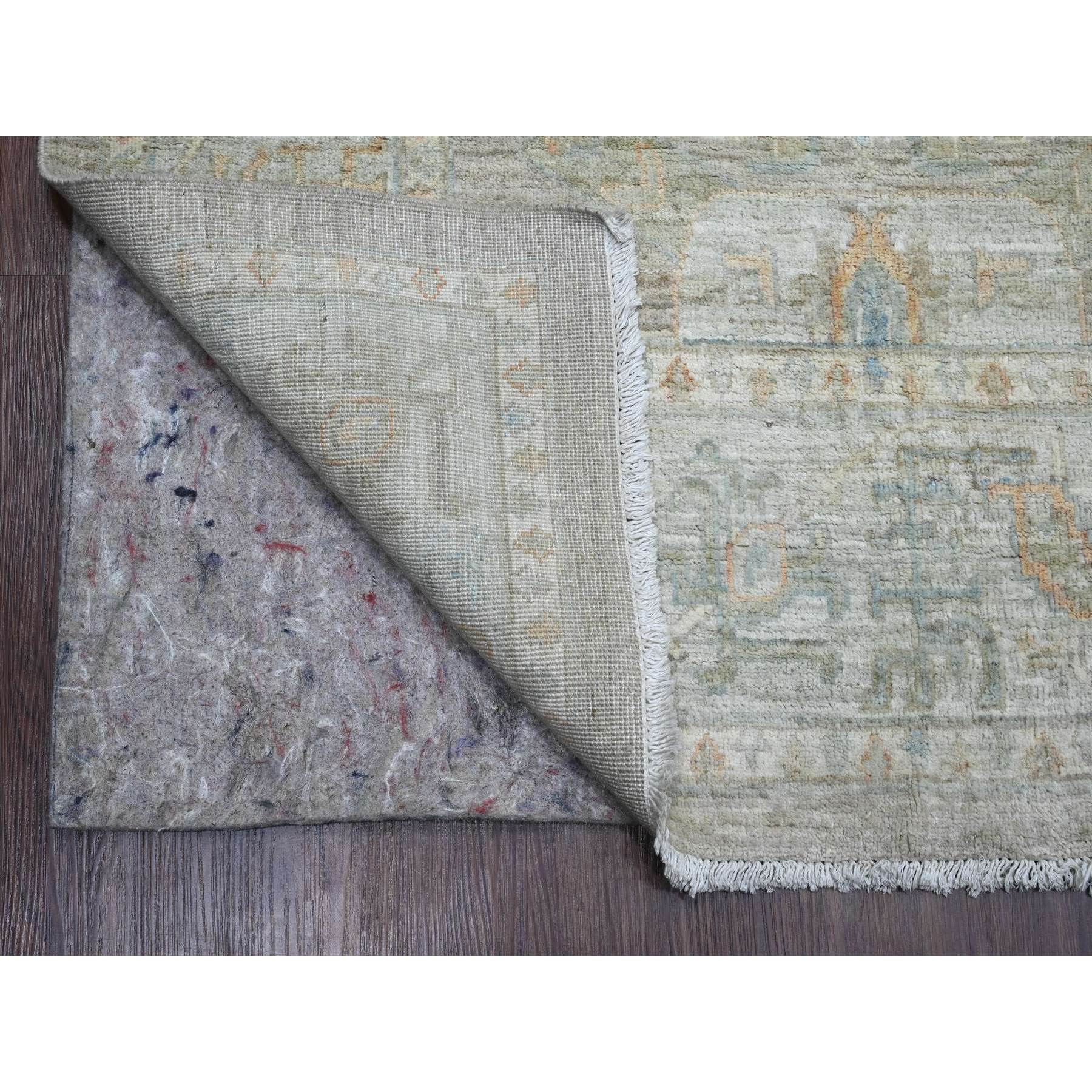 9'x12' Nickel Gray, Antiqued Peshawar with Ziegler Mahal Design, Vegetable Dyes, Hand Knotted, 100% Wool, Oriental Rug Sh20090