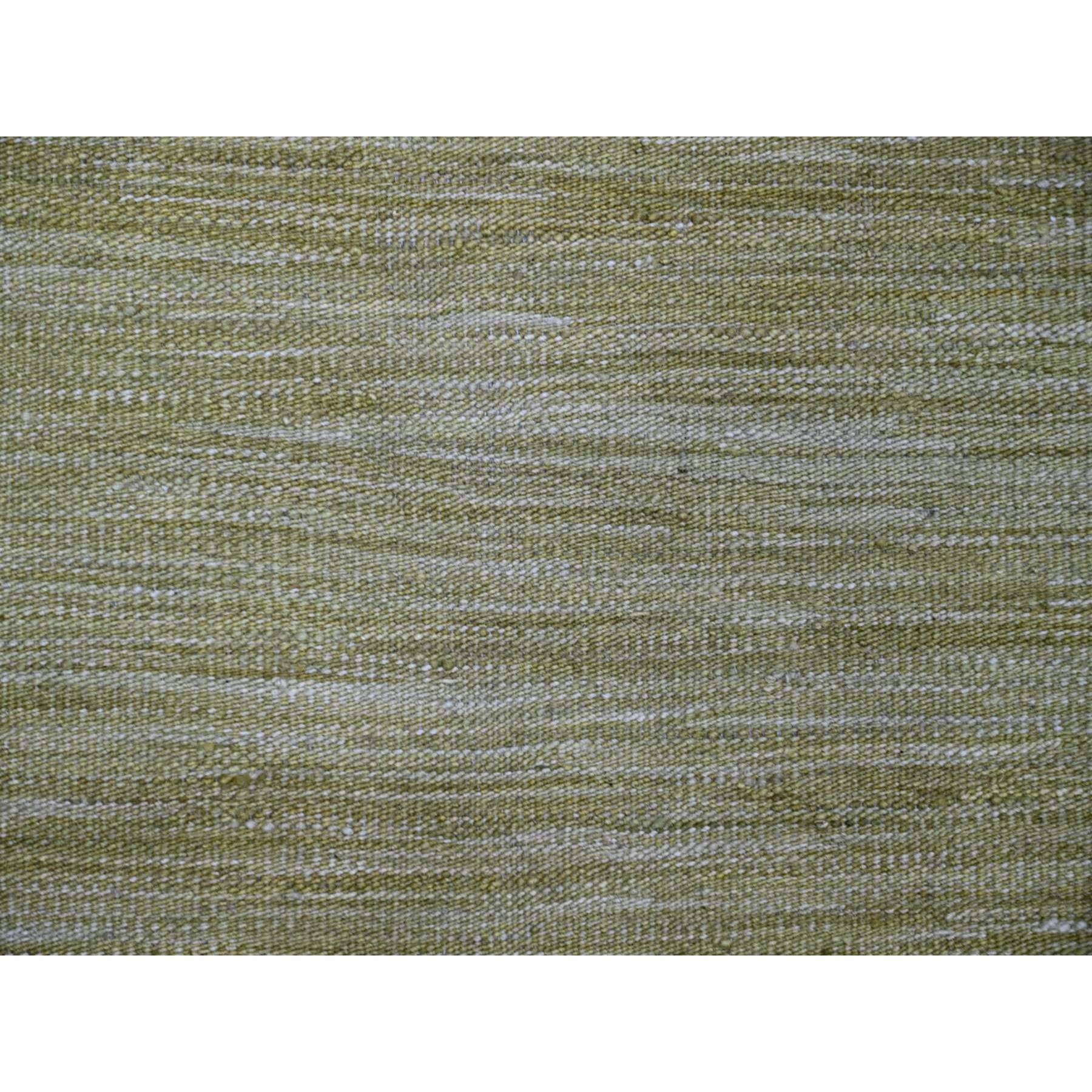 8'8"x12' Artichoke Green, Solid Design, Hand Woven, Afghan Kilim, Hand Spun Wool, Vegetable Dyes, Flat Weave, Oriental Rug Sh20097