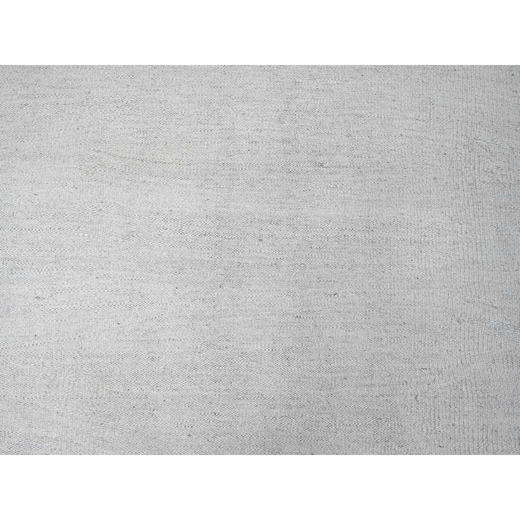 9'x12' Daisy White, Flat Weave, Solid Design, Hand Woven, Afghan Kilim, Hand Spun Wool, Oriental Rug Sh20099