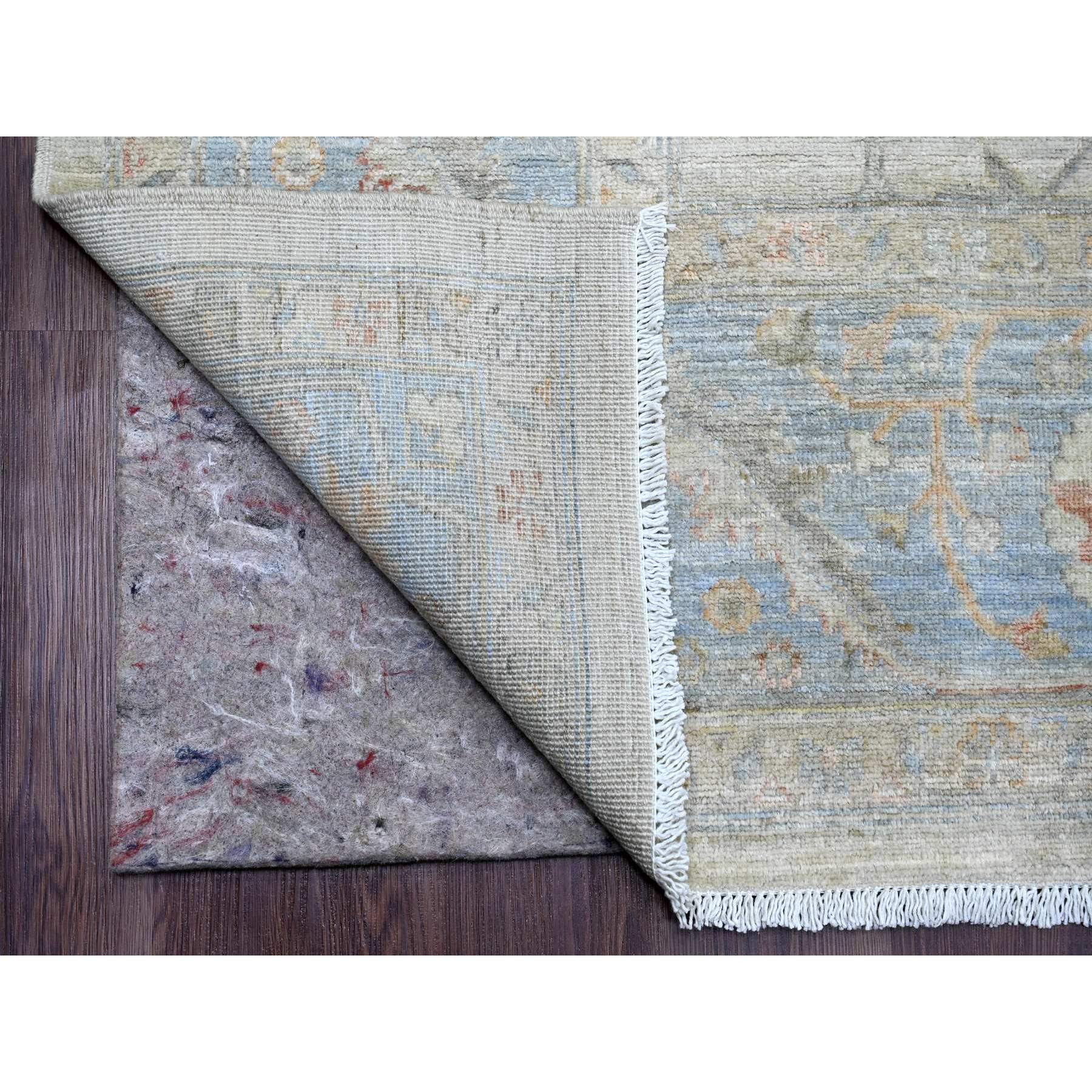 8'2"x10' Bone White, Aryana Collection, Afghan Peshawar with Heriz All Over Design, Vegetable Dyes, Hand Knotted, 100% Wool, Densely Woven, Oriental Rug Sh20101