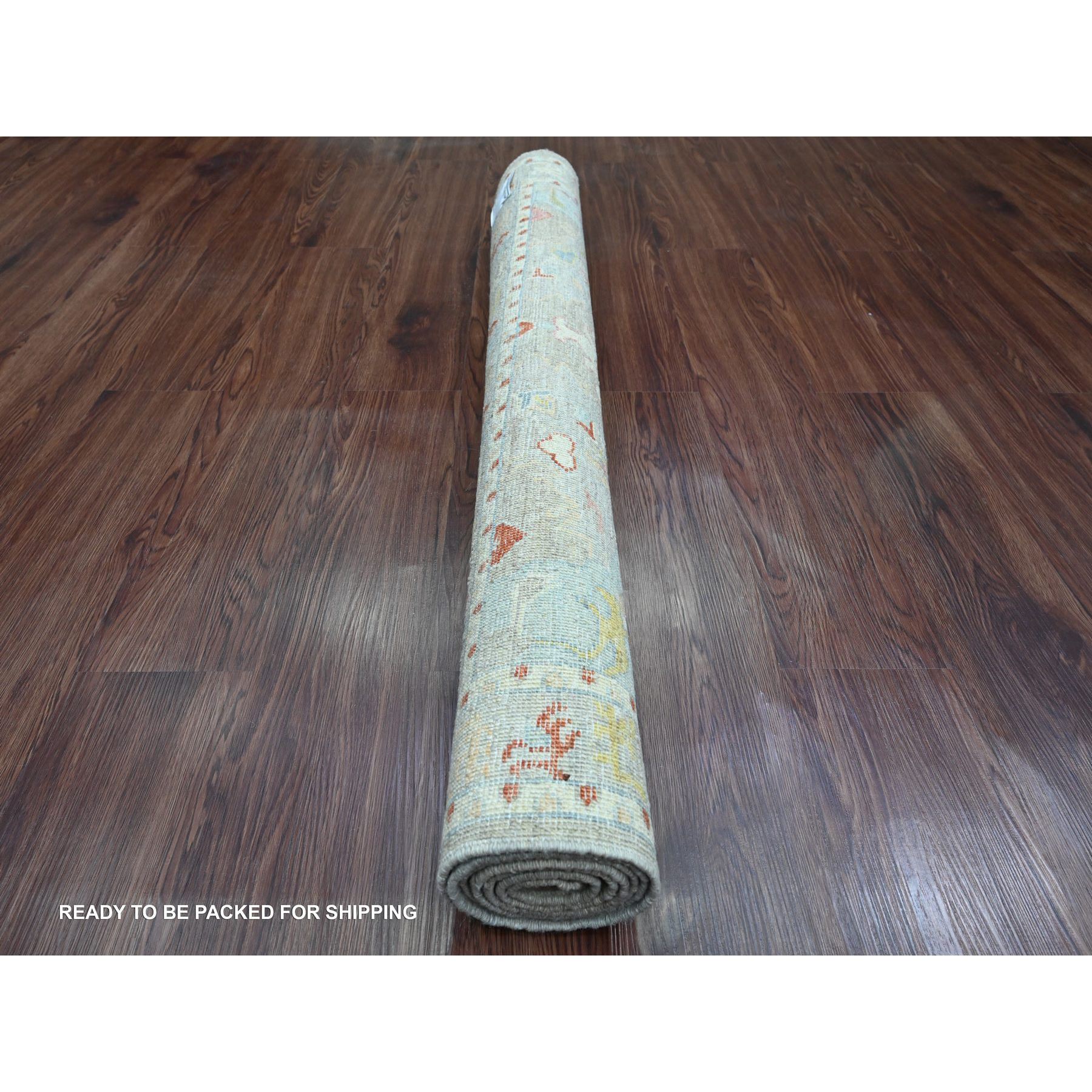 4'x5'8" Shadow Gray, Aryana Collection with Mahal Design, Peshawar, Vegetable Dyes, Hand Knotted, Pure Wool, Densely Woven, Oriental Rug Sh20103