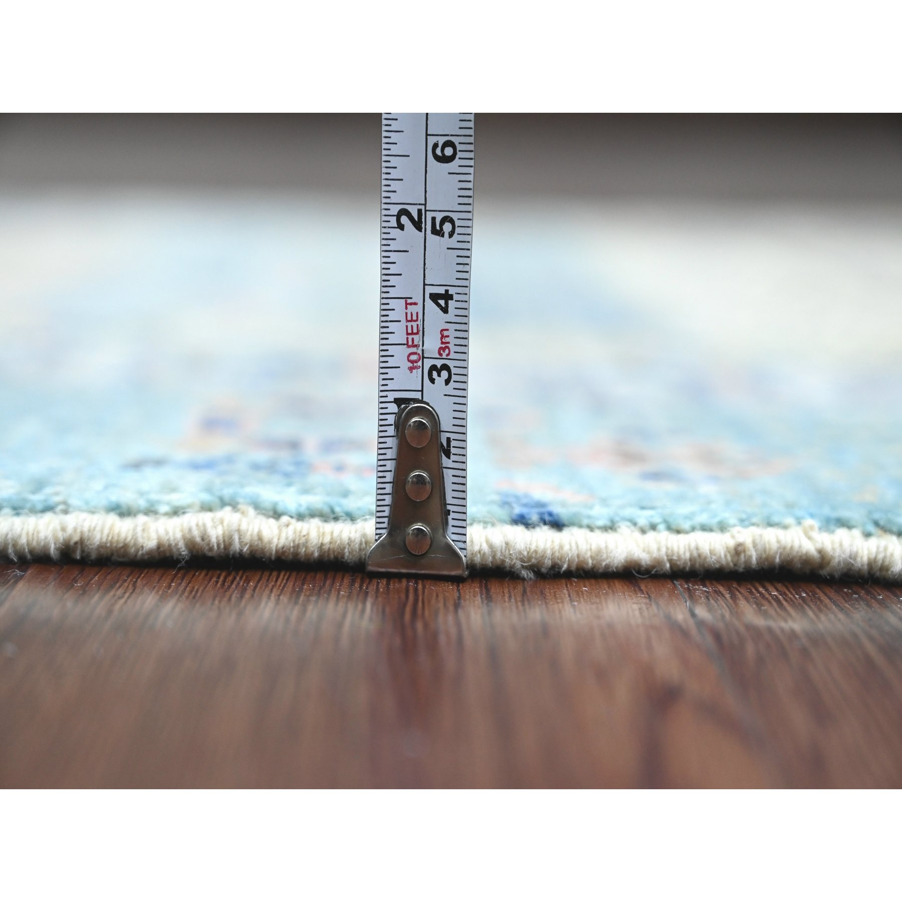 2'10"x9'6" Shades of Brown with Blue, Soft Wool, Fine Kashkuli Gabbeh with Small Animal Figurines, Hand Knotted, Vegetable Dyes, Runner, Oriental Rug Sh20115