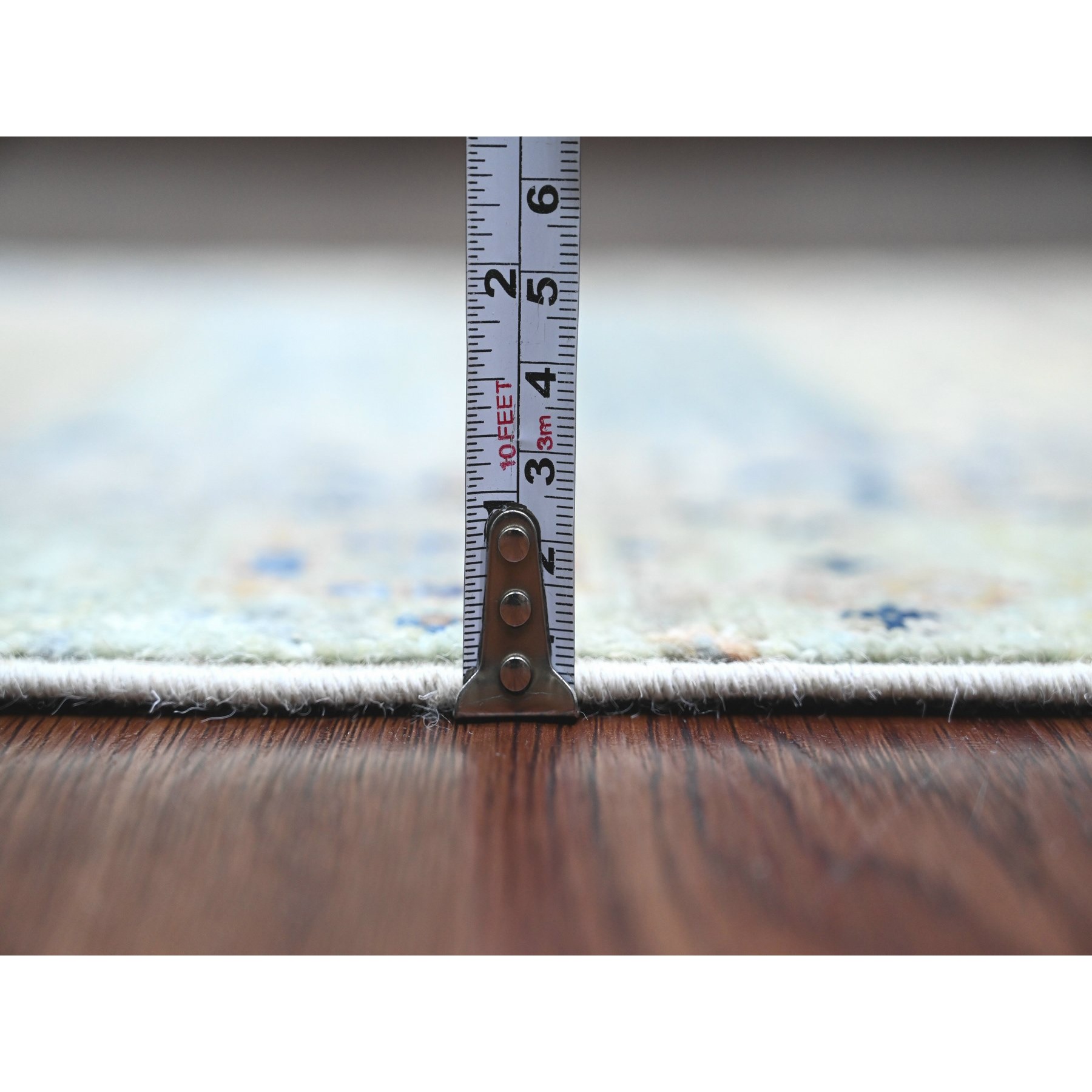 2'7"x10'3" Bone White with Gray, Fine Kashkuli Gabbeh with Small Animal Figurines, Soft Wool, Hand Knotted, Vegetable Dyes, Runner, Oriental Rug Sh20123