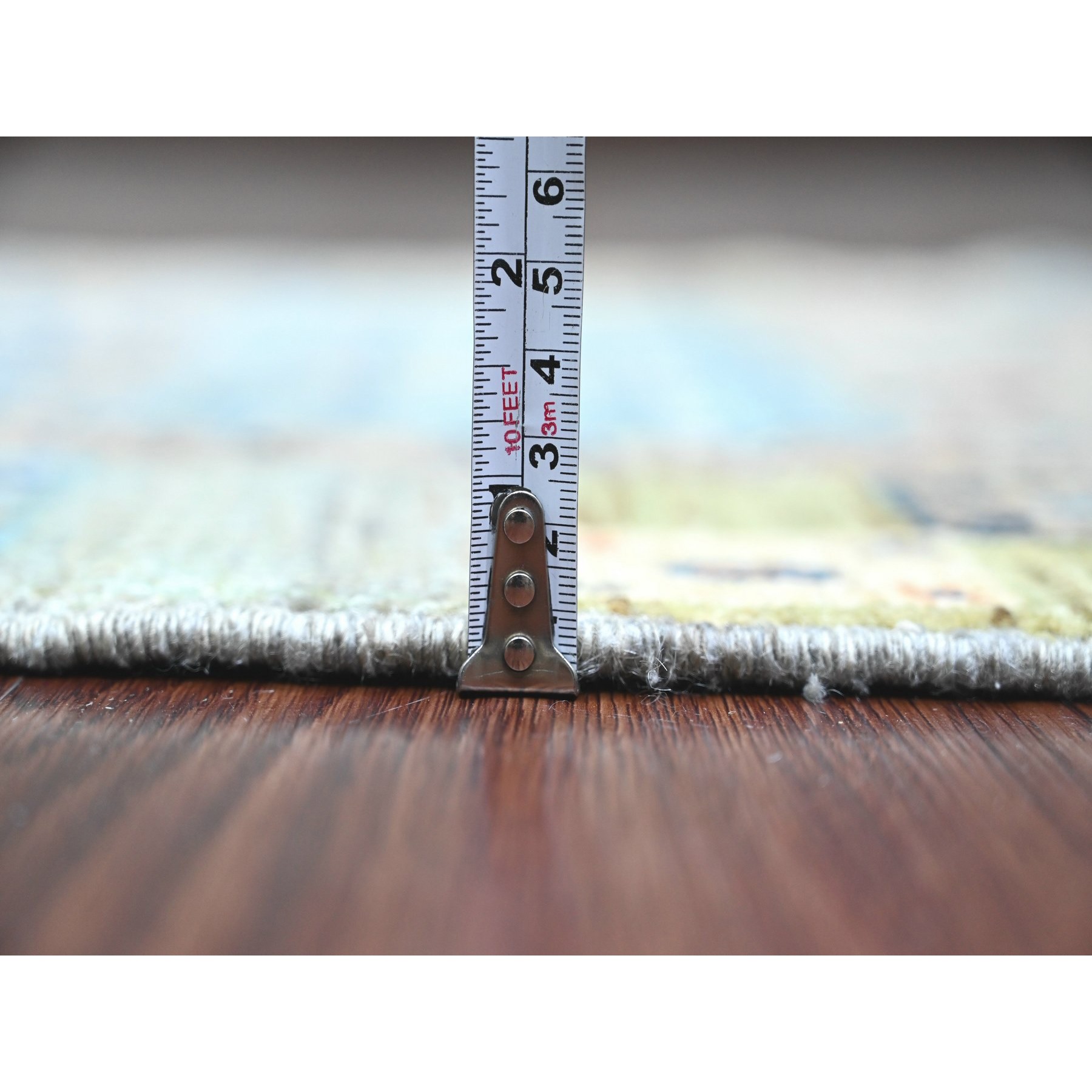 2'8"x7'7" Stone Gray, Soft Wool, Fine Kashkuli Gabbeh with Small Animal Figurines, Hand Knotted, Natural Dyes, Runner, Oriental Rug Sh20124