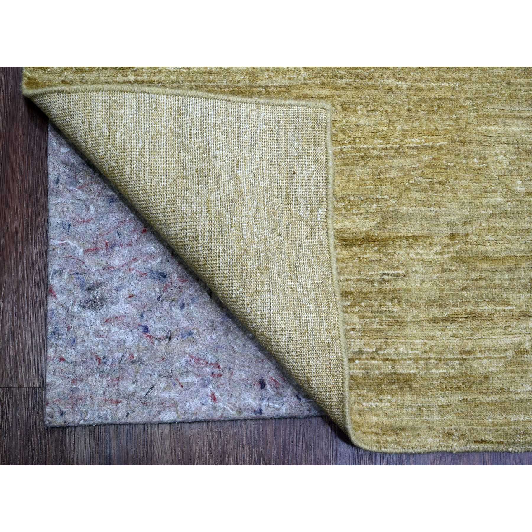 8'9"x11'7" Ecru Brown, Plain Solid Pattern, Hand Knotted, Hand Spun Ghazni Wool, Lush and Plush, Oriental Rug Sh20139