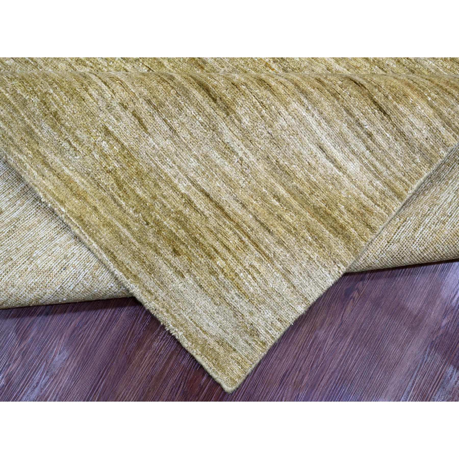 8'9"x11'7" Ecru Brown, Plain Solid Pattern, Hand Knotted, Hand Spun Ghazni Wool, Lush and Plush, Oriental Rug Sh20139