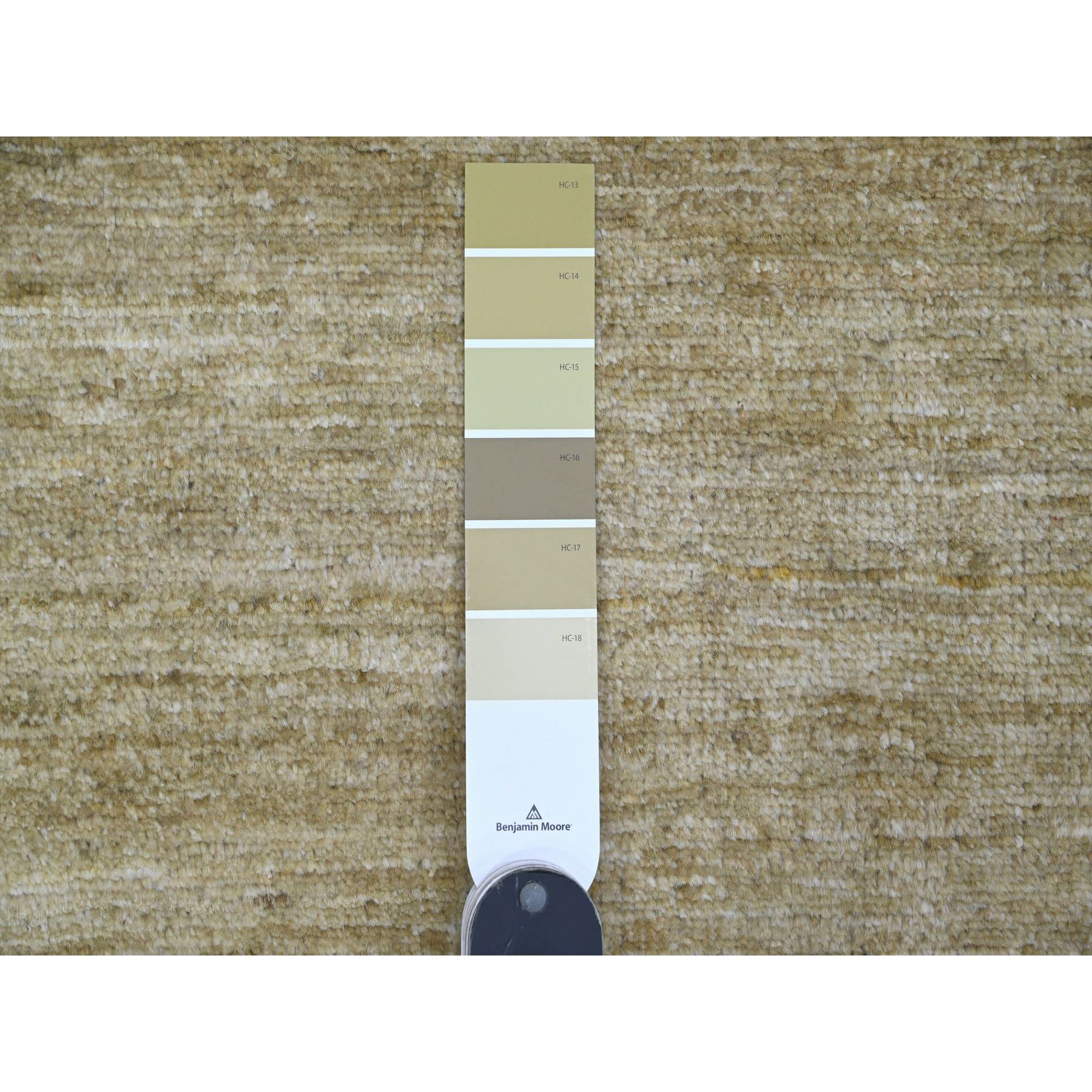 8'9"x11'7" Ecru Brown, Plain Solid Pattern, Hand Knotted, Hand Spun Ghazni Wool, Lush and Plush, Oriental Rug Sh20139