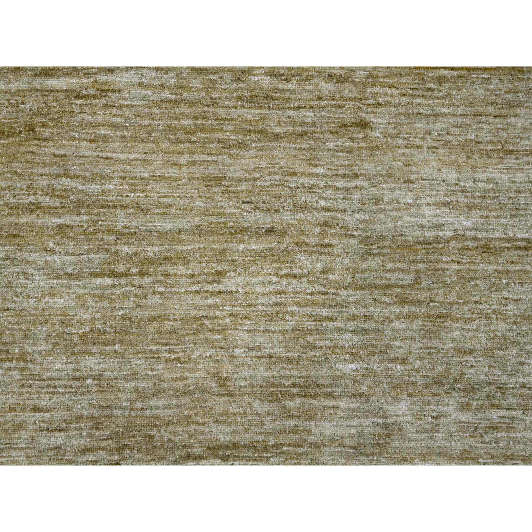 8'9"x11'7" Ecru Brown, Plain Solid Pattern, Hand Knotted, Hand Spun Ghazni Wool, Lush and Plush, Oriental Rug Sh20139
