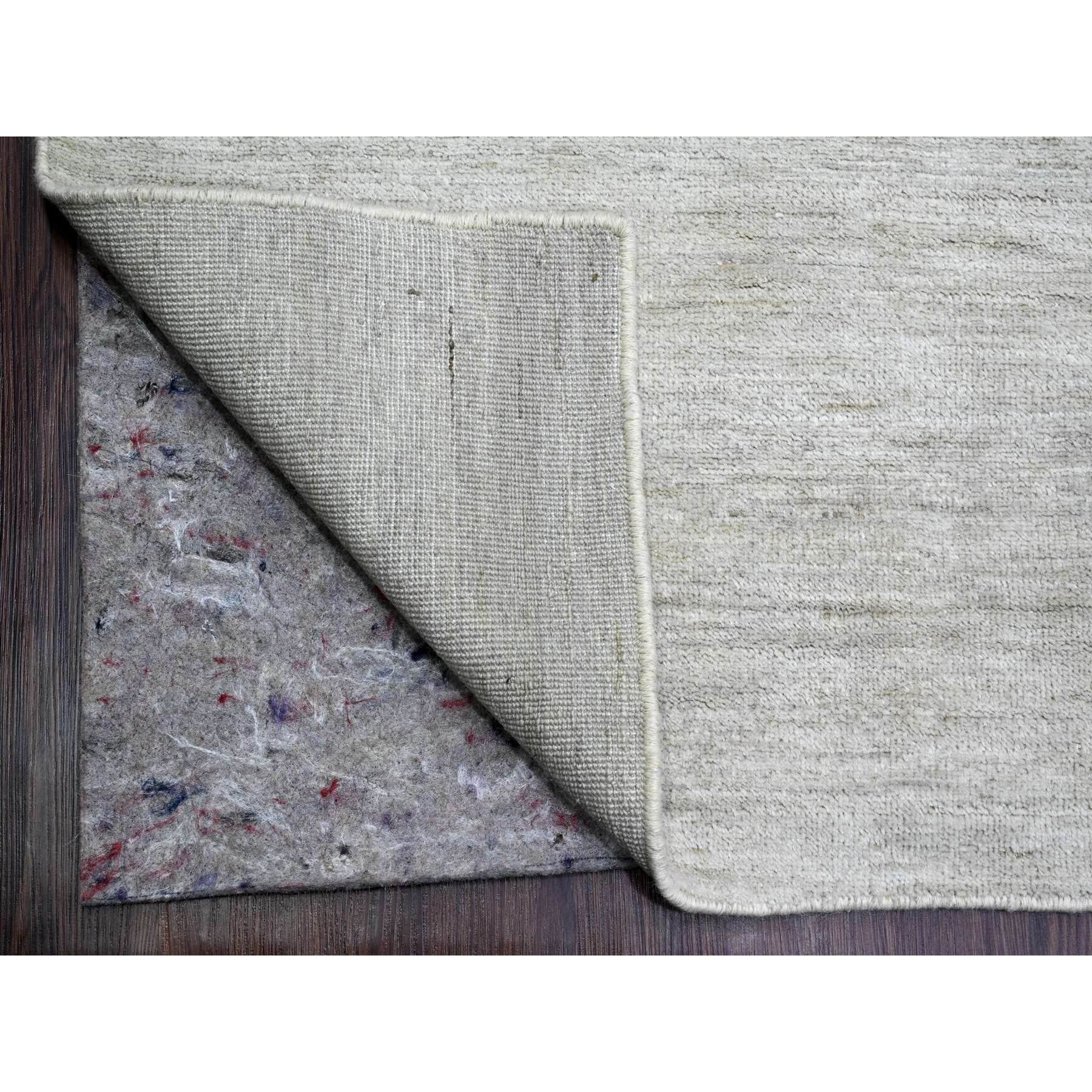 8'7"x11'9" Cloud Gray, Plain Solid Pattern, Hand Knotted, Hand Spun Ghazni Wool, Lush and Plush, Oriental Rug Sh20143
