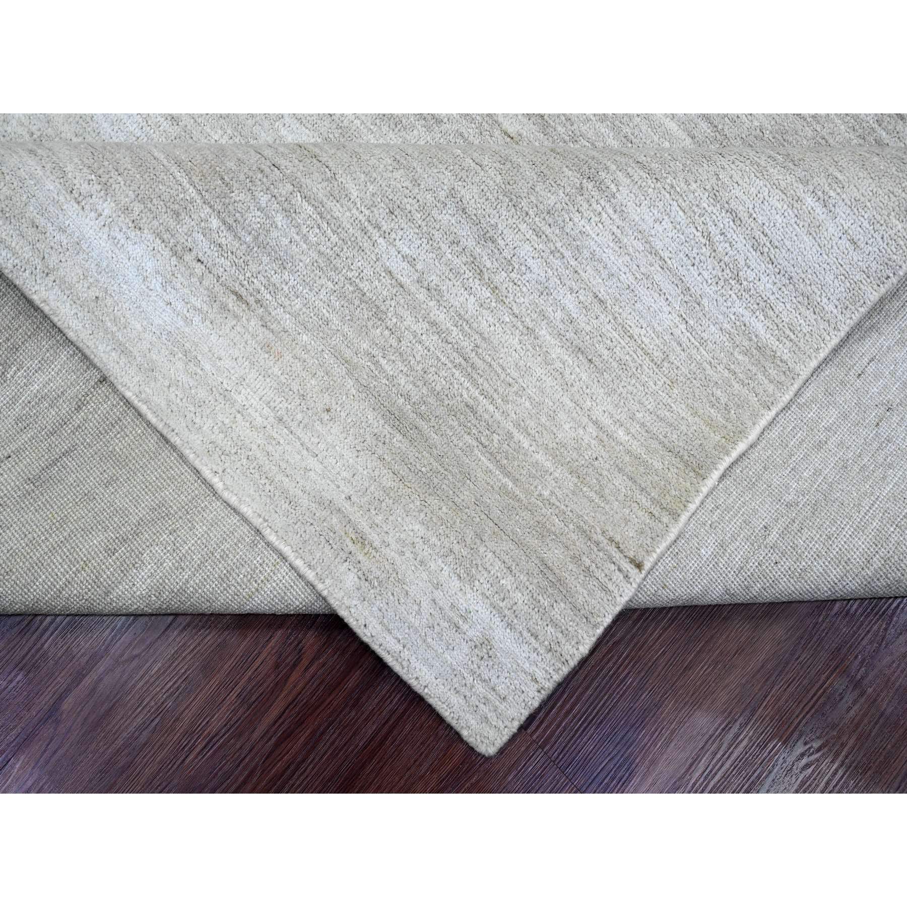8'7"x11'9" Cloud Gray, Plain Solid Pattern, Hand Knotted, Hand Spun Ghazni Wool, Lush and Plush, Oriental Rug Sh20143